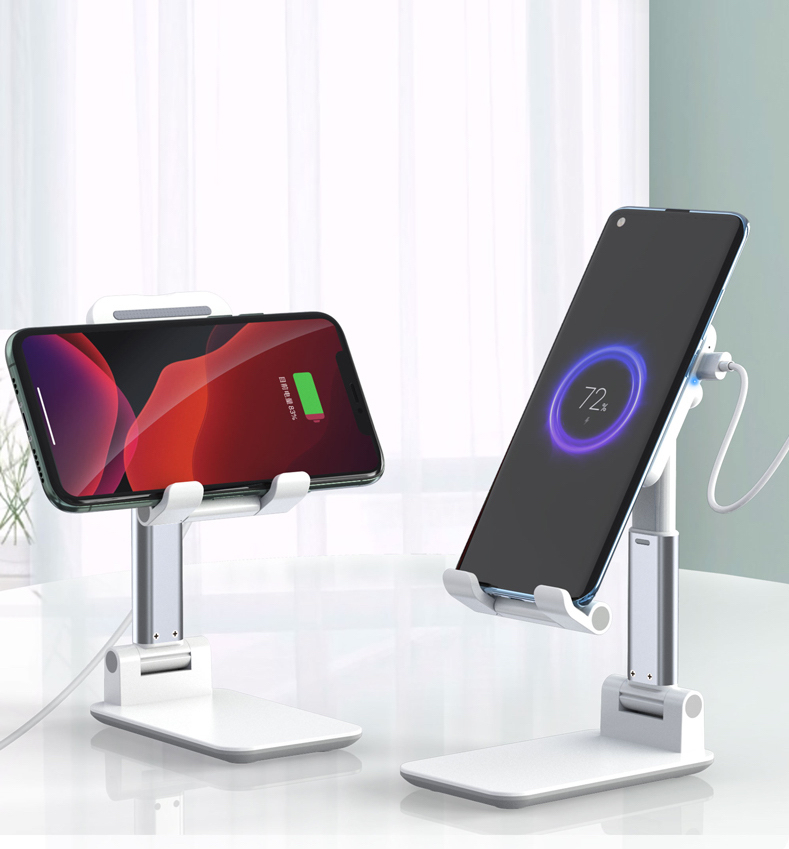 【折疊（無線充電）伸縮升降支架】 一秒摺疊、無限閃充、折疊伸縮支架。手機/平板皆可使用