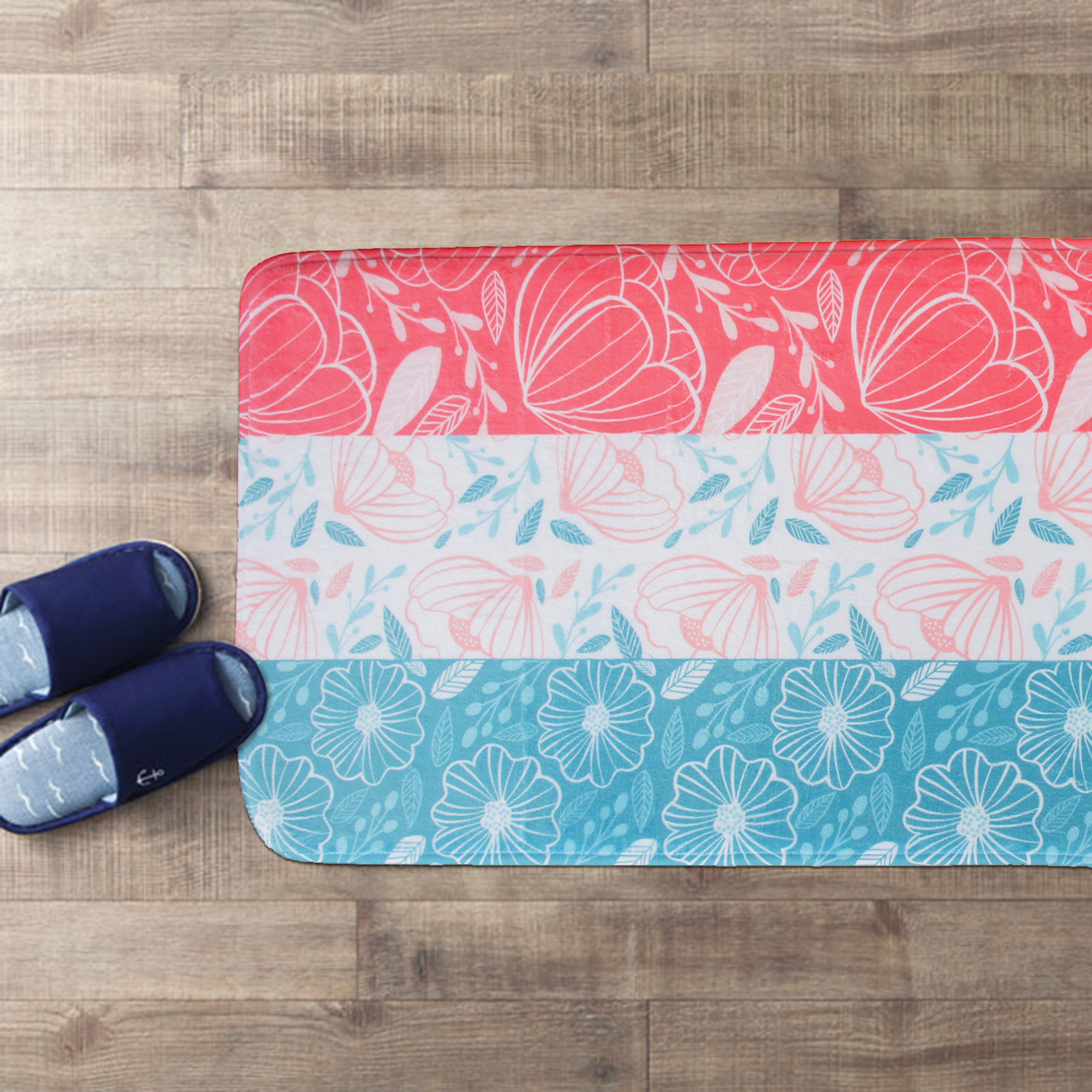 東京風吸水超回彈長踏墊(40x120cm)_花舞