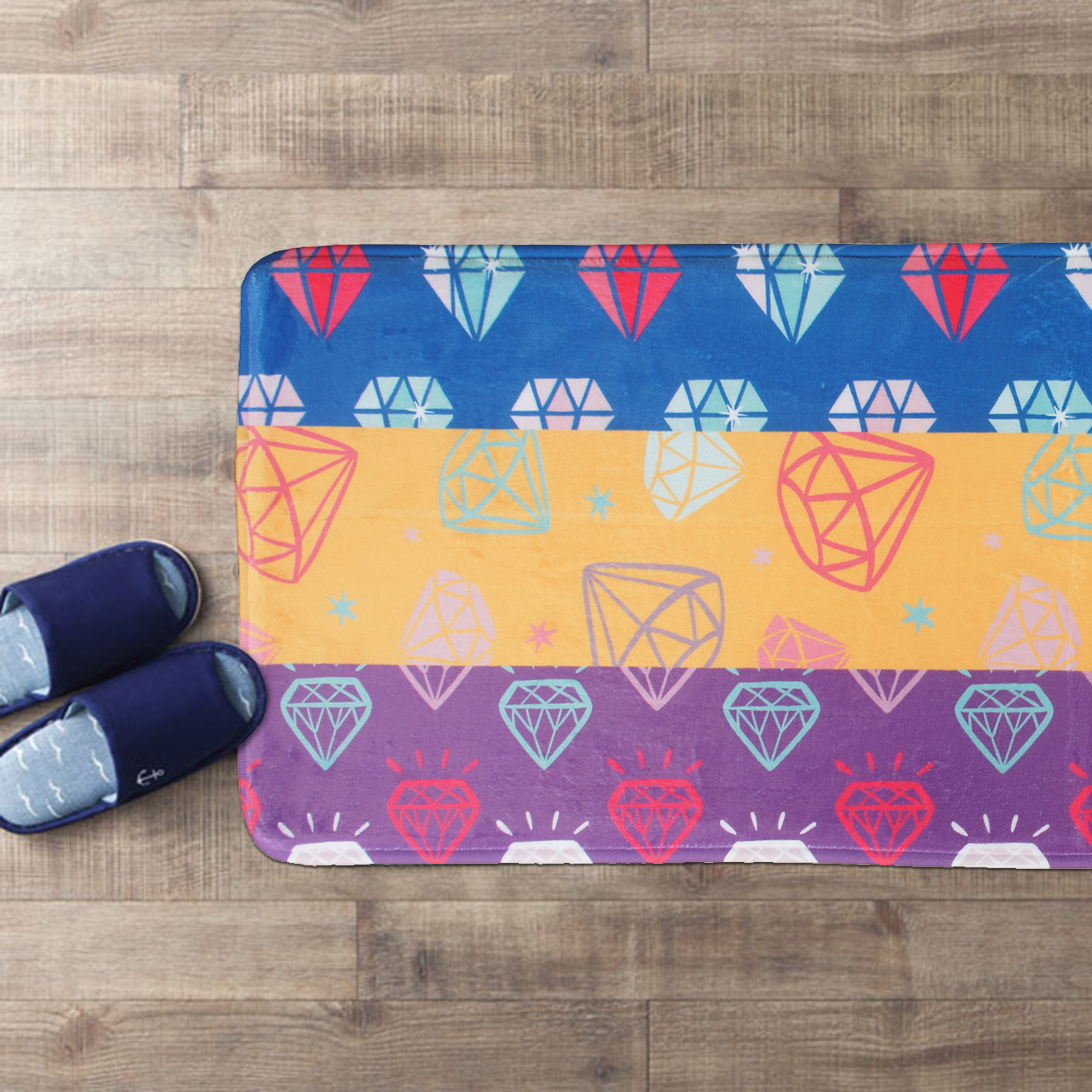 東京風吸水超回彈長踏墊(40x120cm)_鑽石星星