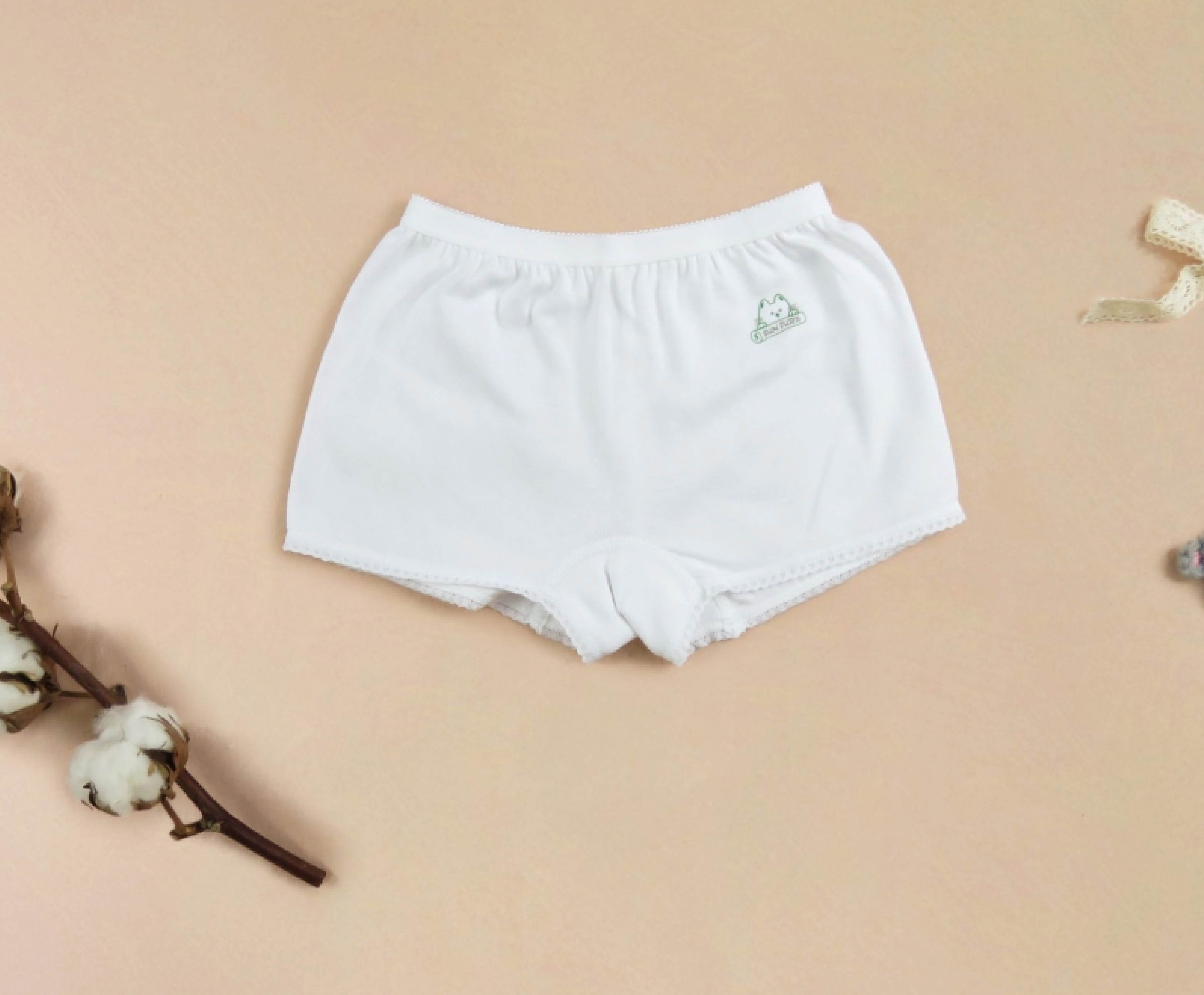 小三福 三福 棉質羅紋女童平口四角褲