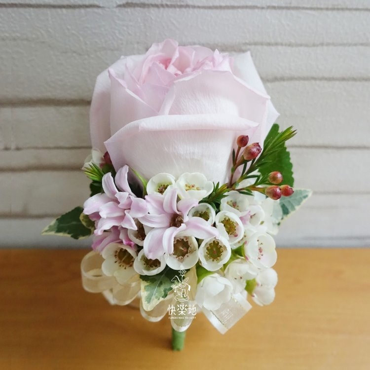 粉晶✵進口玫瑰花胸花   AF200980