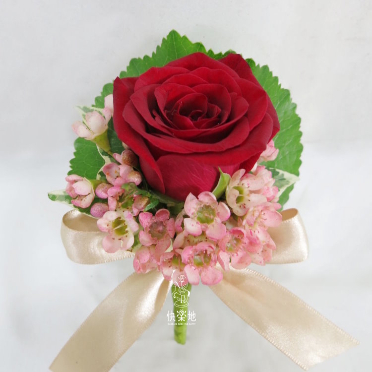 紅豔✵玫瑰花胸花  AF200993