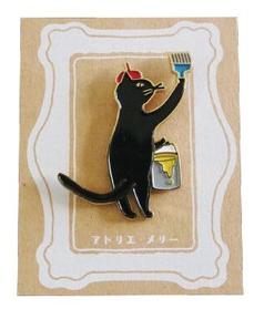 貓咪畫家金屬別針