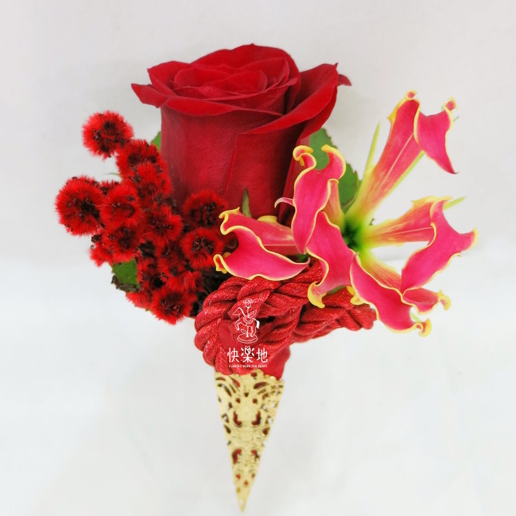 繁盛✵進口玫瑰花胸花 AF200995