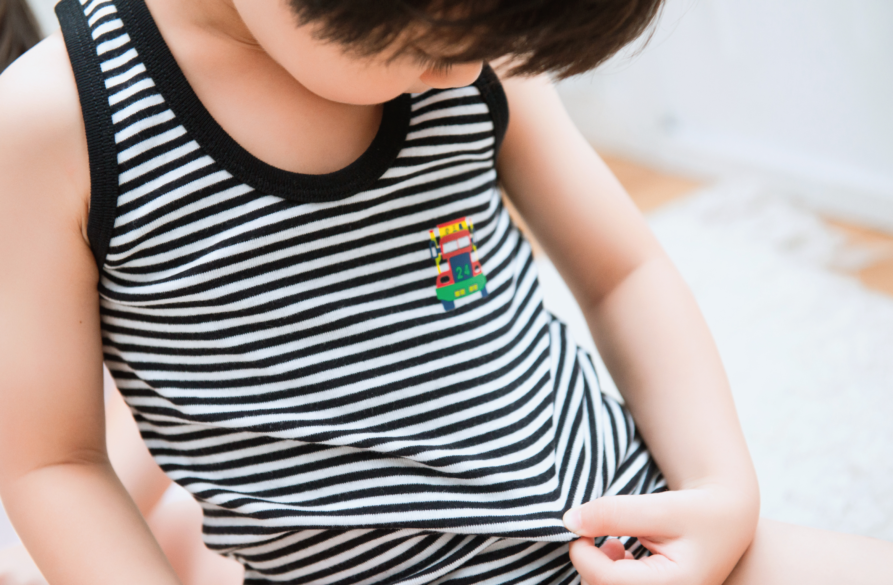 小三福 三福 兒童羅紋小背心（條紋）