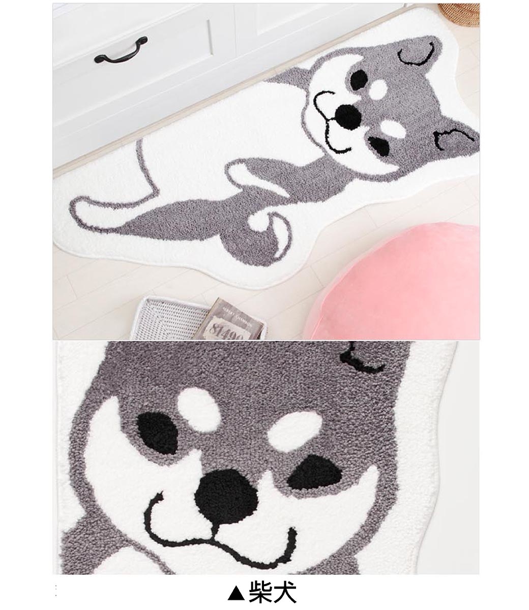 動物造型絨毛吸水長踏墊(50x120cm)_柴犬