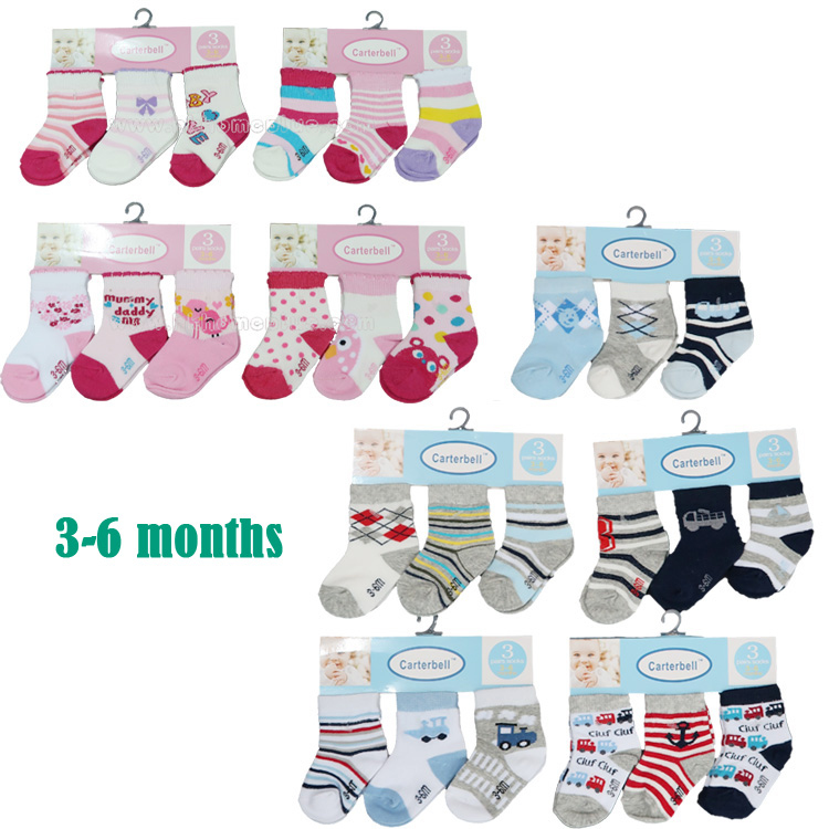 3對裝 Carterbell: 嬰兒短襪 0-6個月