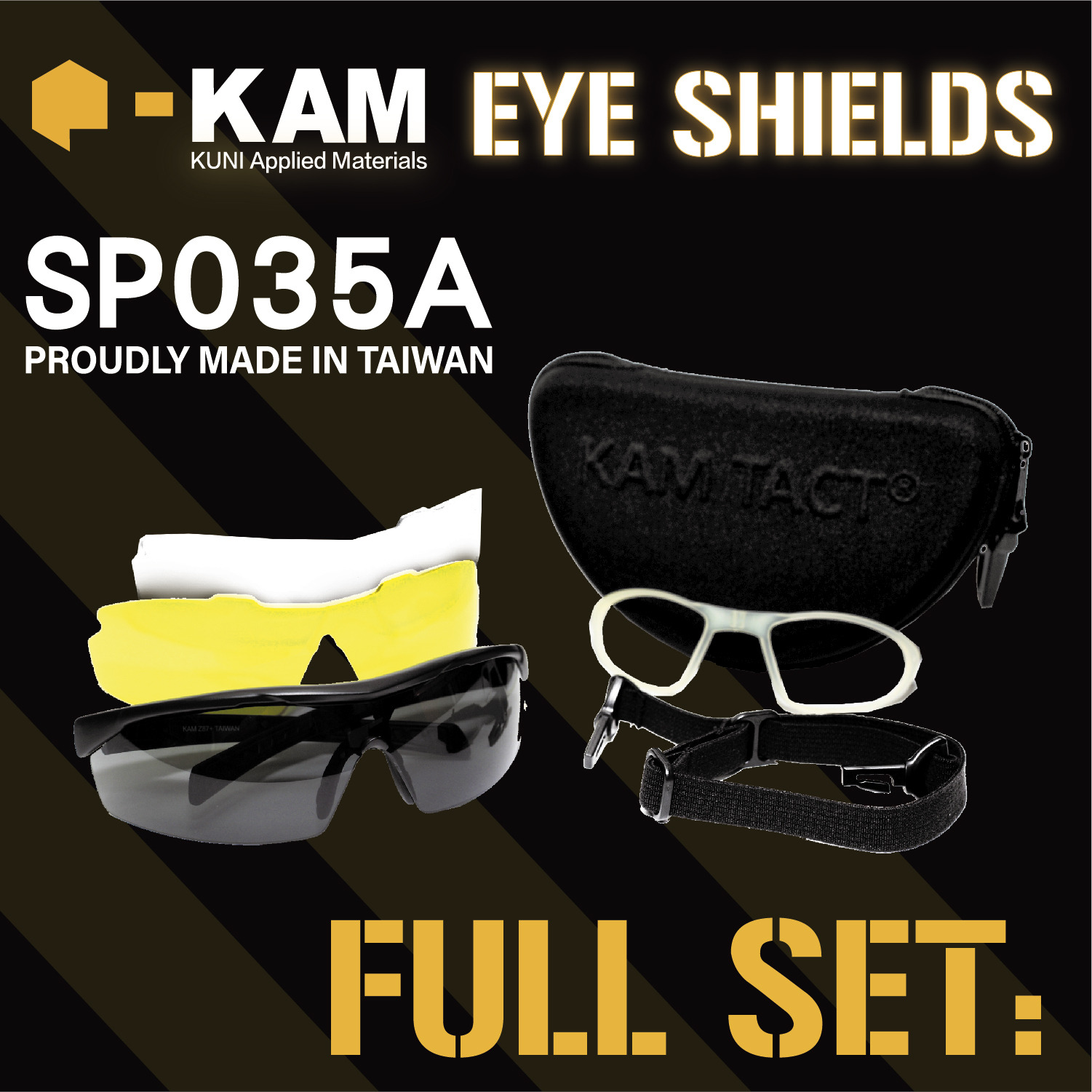 KAM TACT EYE SHIELDS 眼盾護目鏡 運動眼鏡 豪華全套組 耐衝擊 抗霧 抗刮