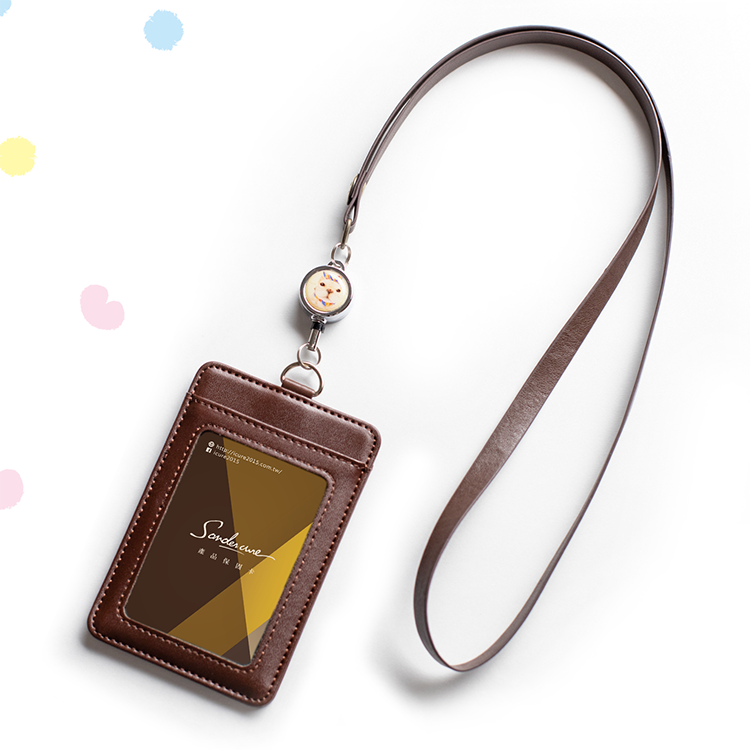 真皮i好戴伸縮識卡套組/精緻迷你拉環/髮帶法鬥