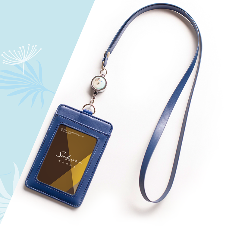 真皮i好戴伸縮識卡套組/精緻迷你拉環/波斯貓