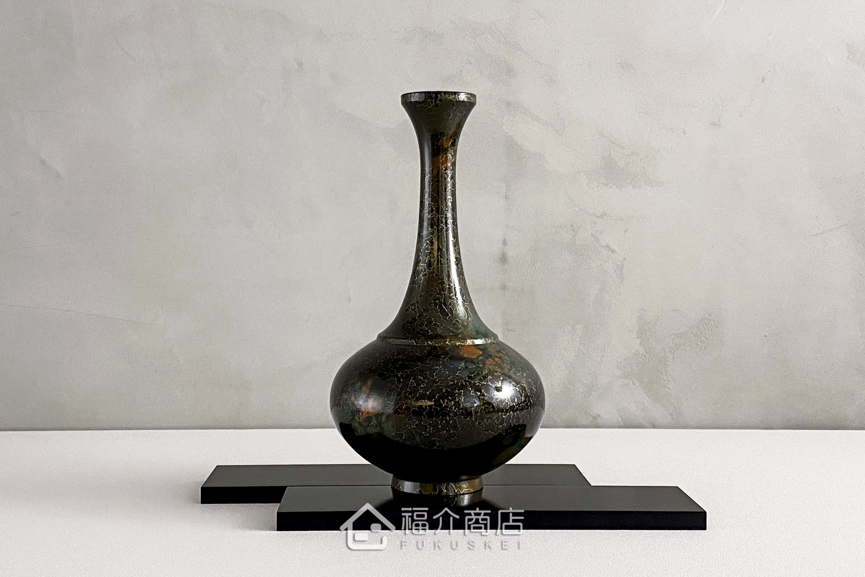 福介商店｜【高岡銅器】長首壽型銅花瓶-華京色