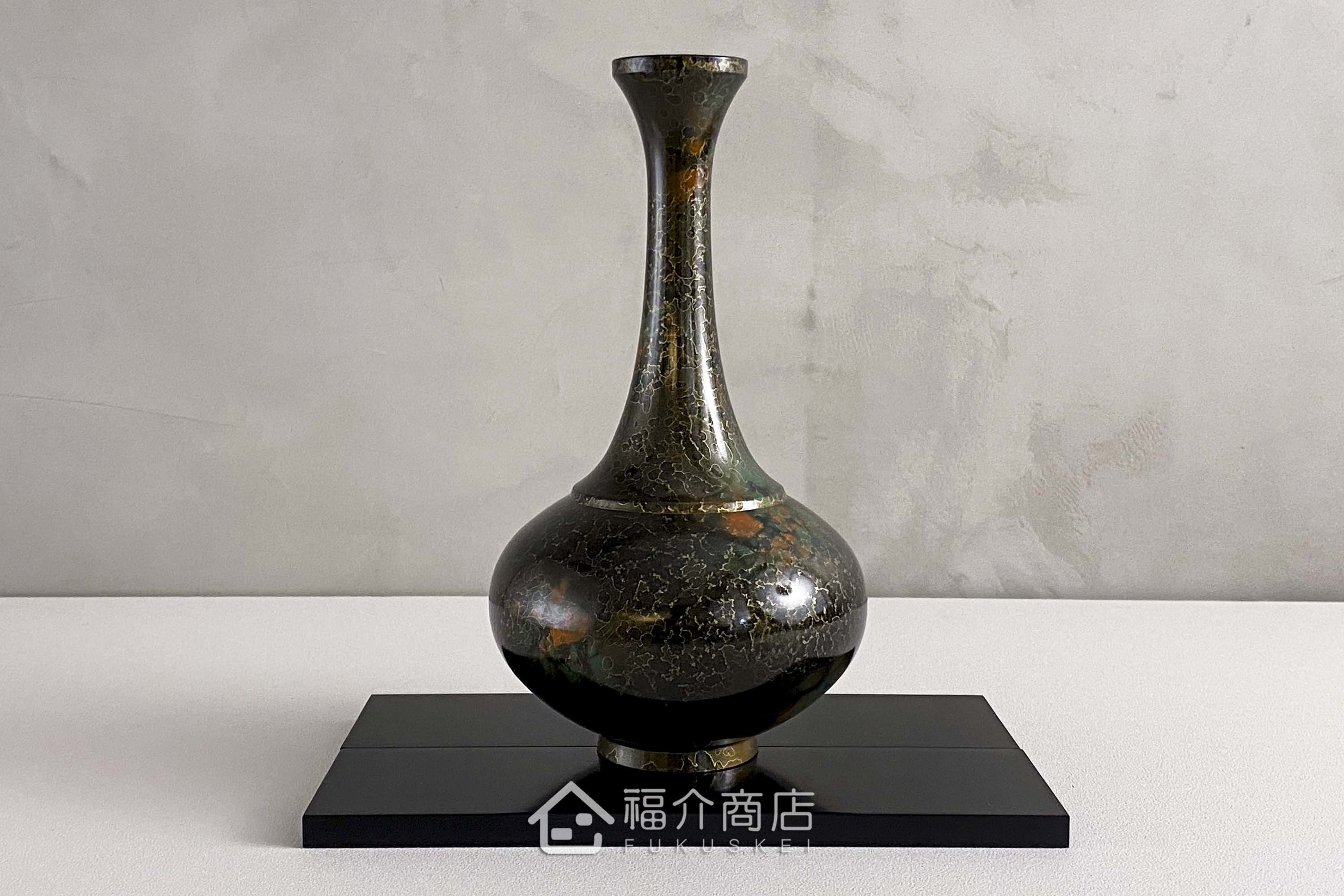 福介商店｜【高岡銅器】長首壽型銅花瓶-華京色