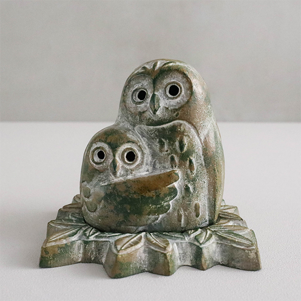 【高岡銅器】依偎貓頭鷹 香爐