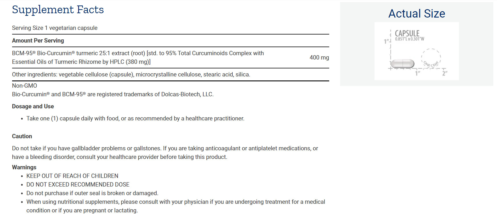 [預購] 專利薑黃提取物 400毫克 60粒 Bio-Curcumin Life Extension