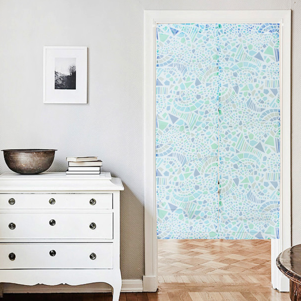 HONE柔光花紗長門簾(85x150cm)_彩繪藍