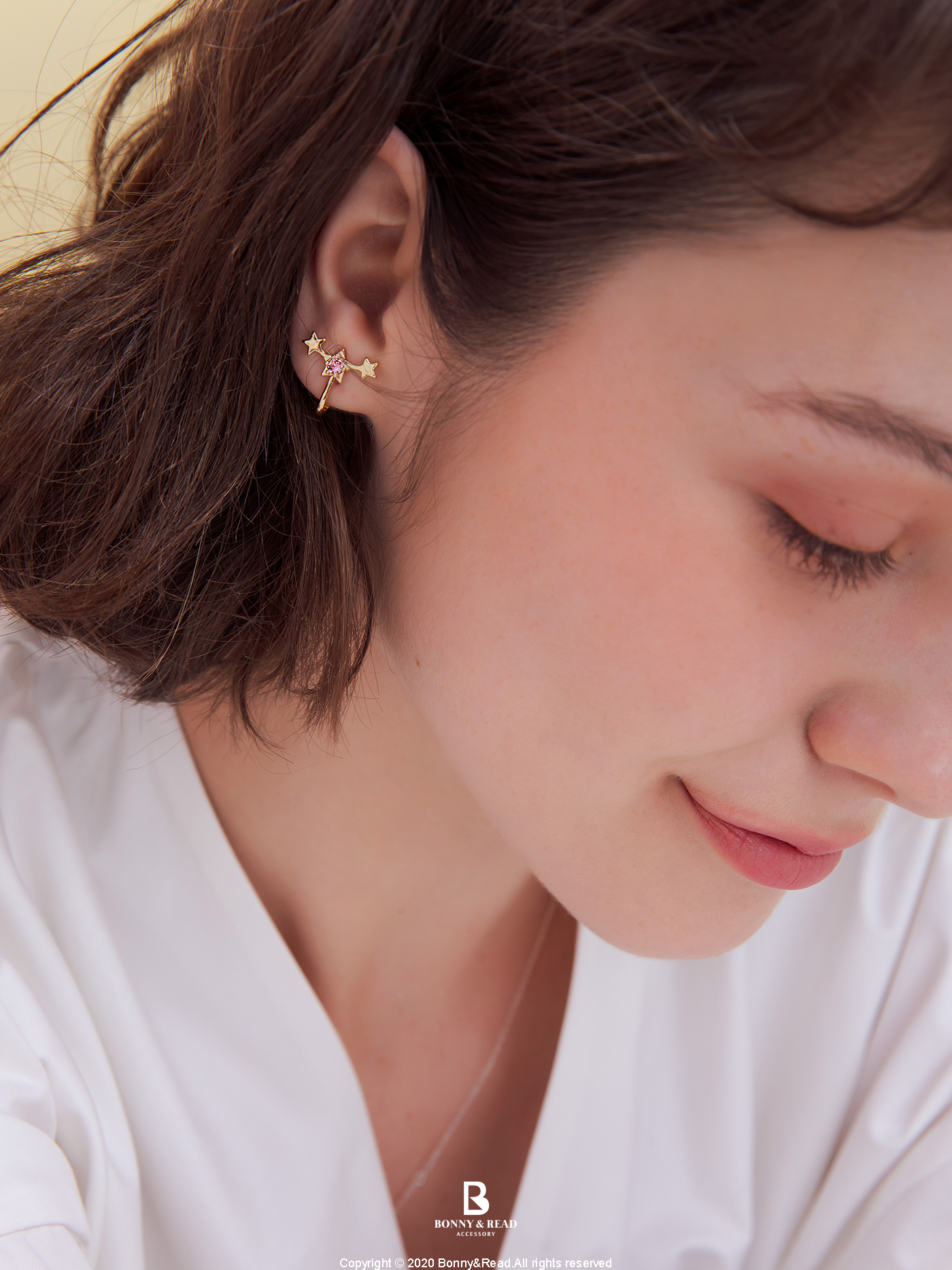 雙子星 三麗鷗 施華洛世奇水晶 夾式耳環 kikilala