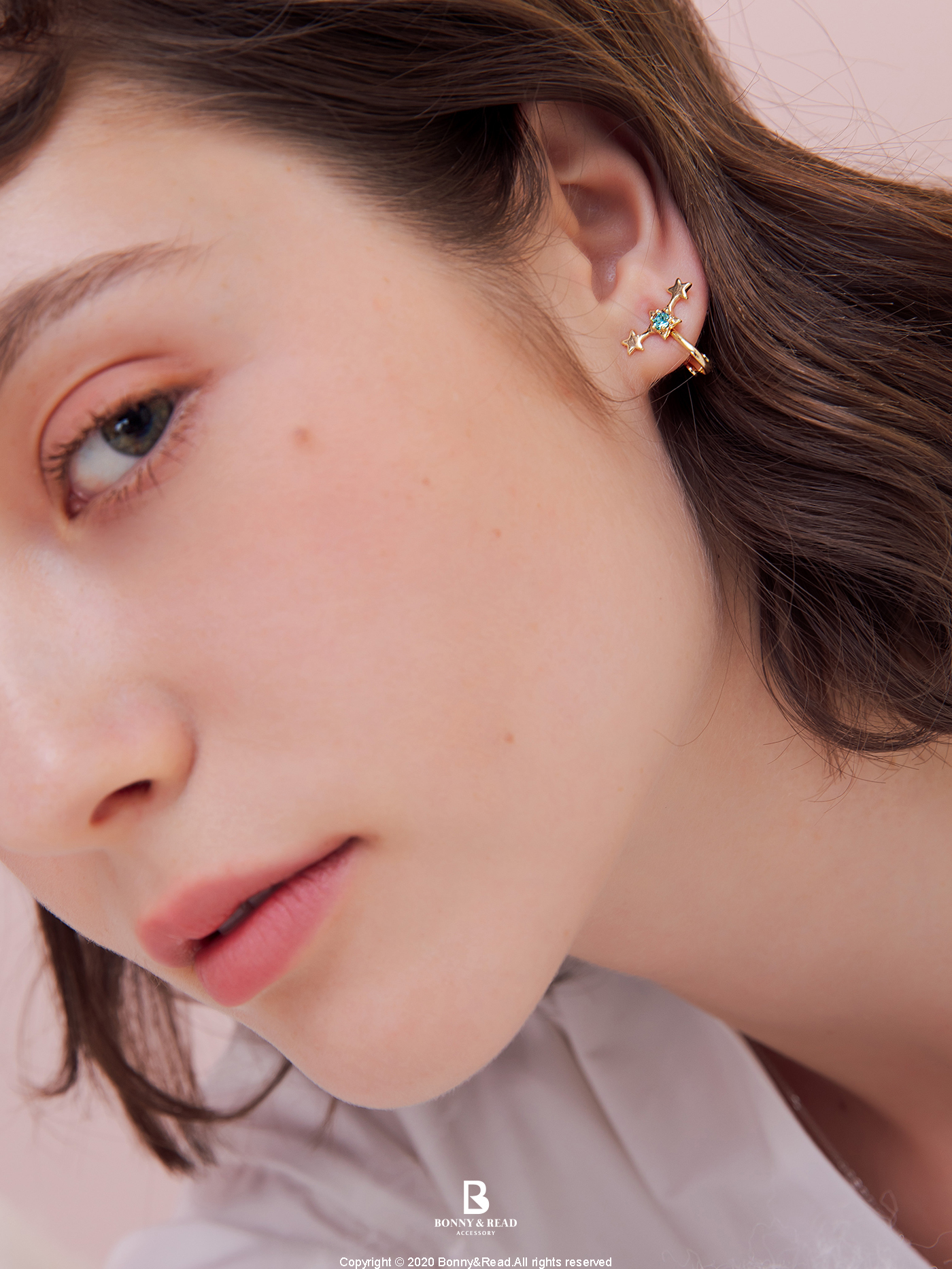 雙子星 三麗鷗 施華洛世奇水晶 夾式耳環 kikilala