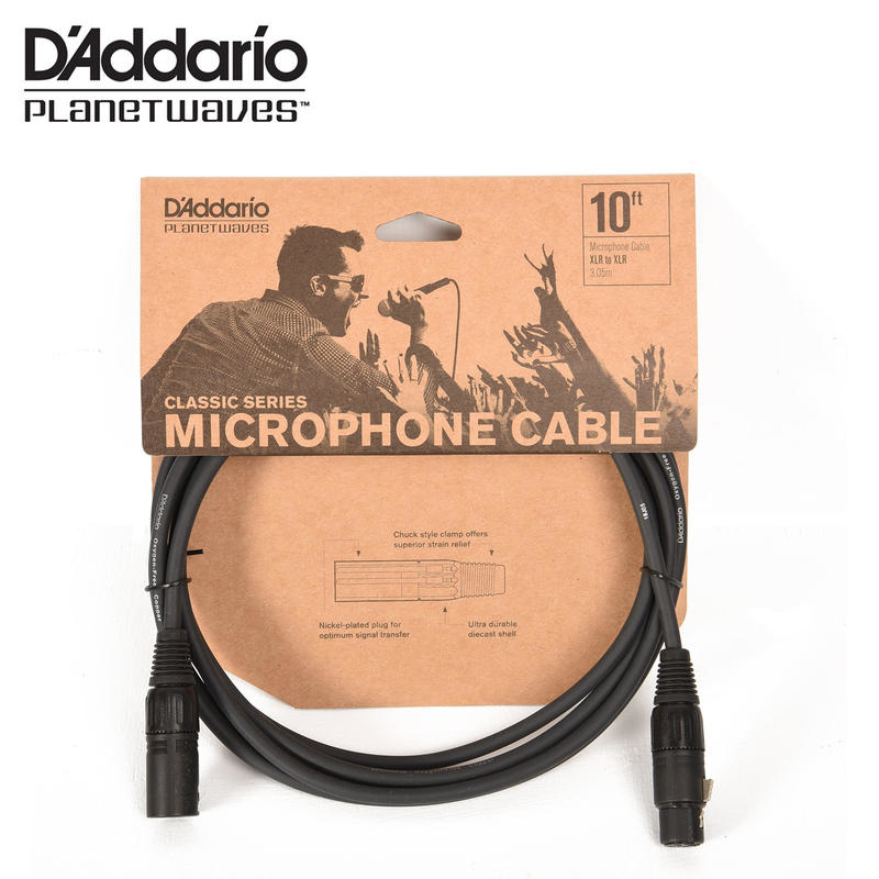 PLANET WAVES PW-CMIC-10 麥克風線 10呎