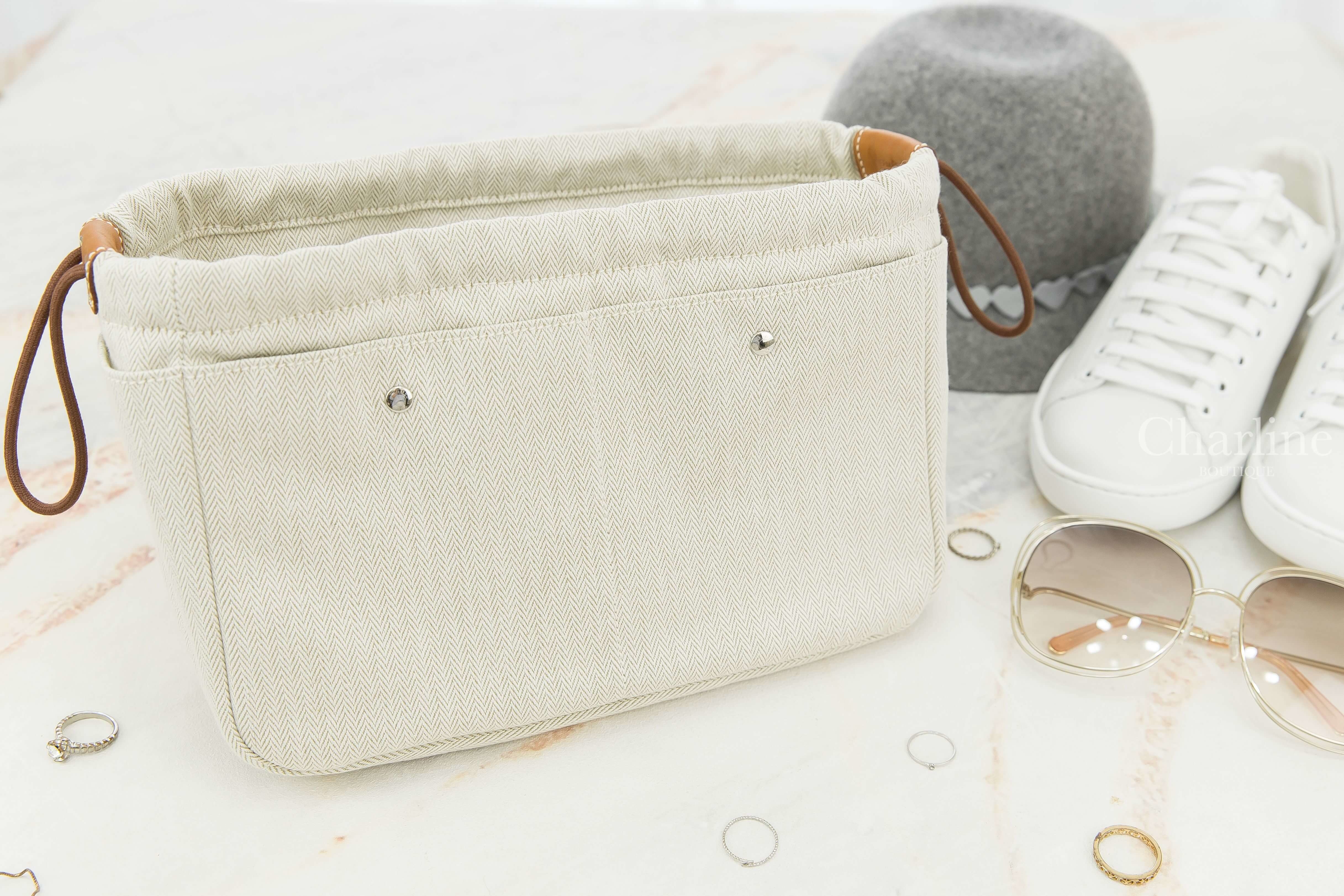 Hermès Fourbi 25 Pouch 自然色大型帆布拼棕色小牛皮內袋-Charline Boutique 精品代購
