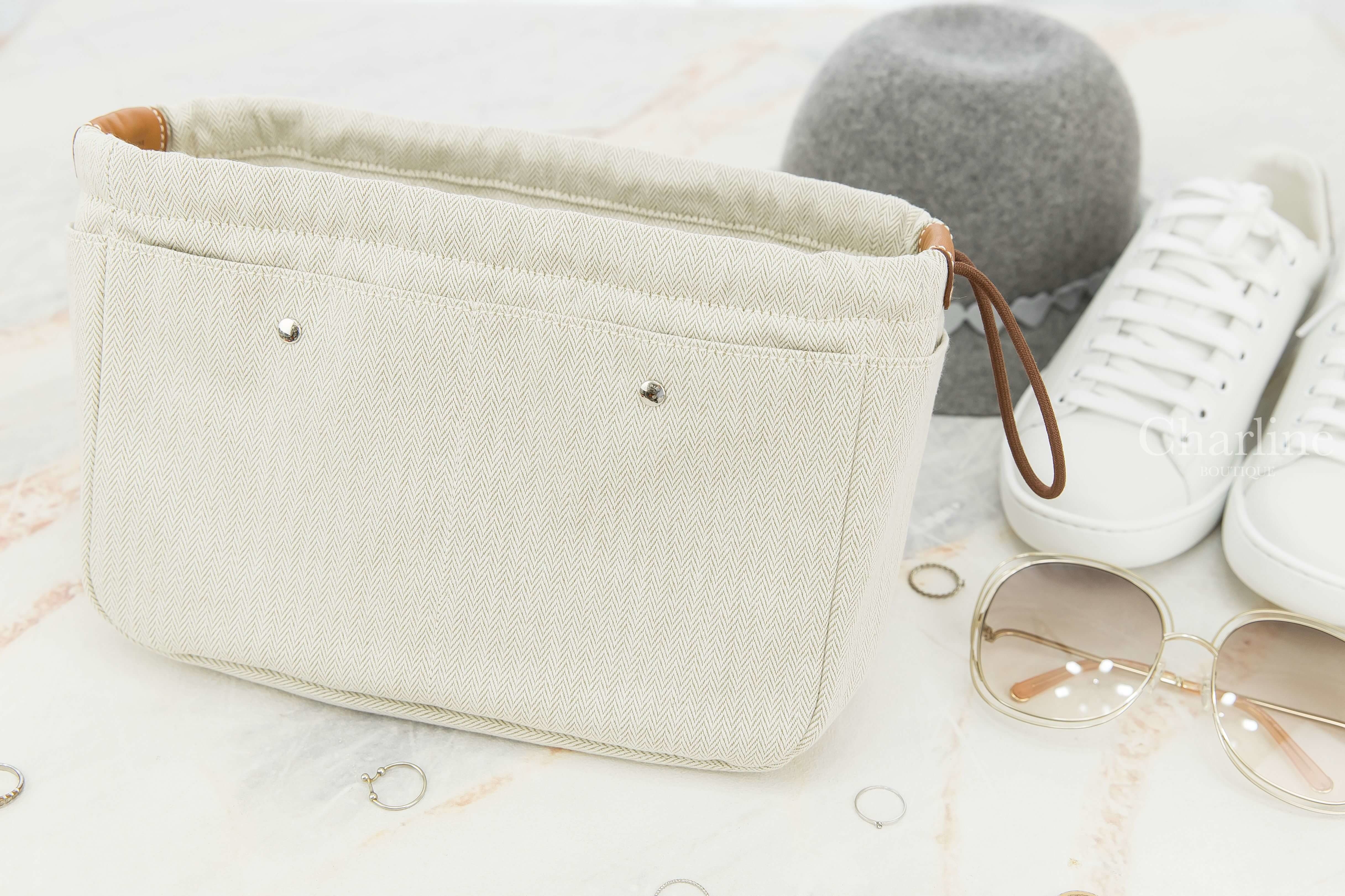 Hermès Fourbi 25 Pouch 自然色大型帆布拼棕色小牛皮內袋-Charline Boutique 精品代購