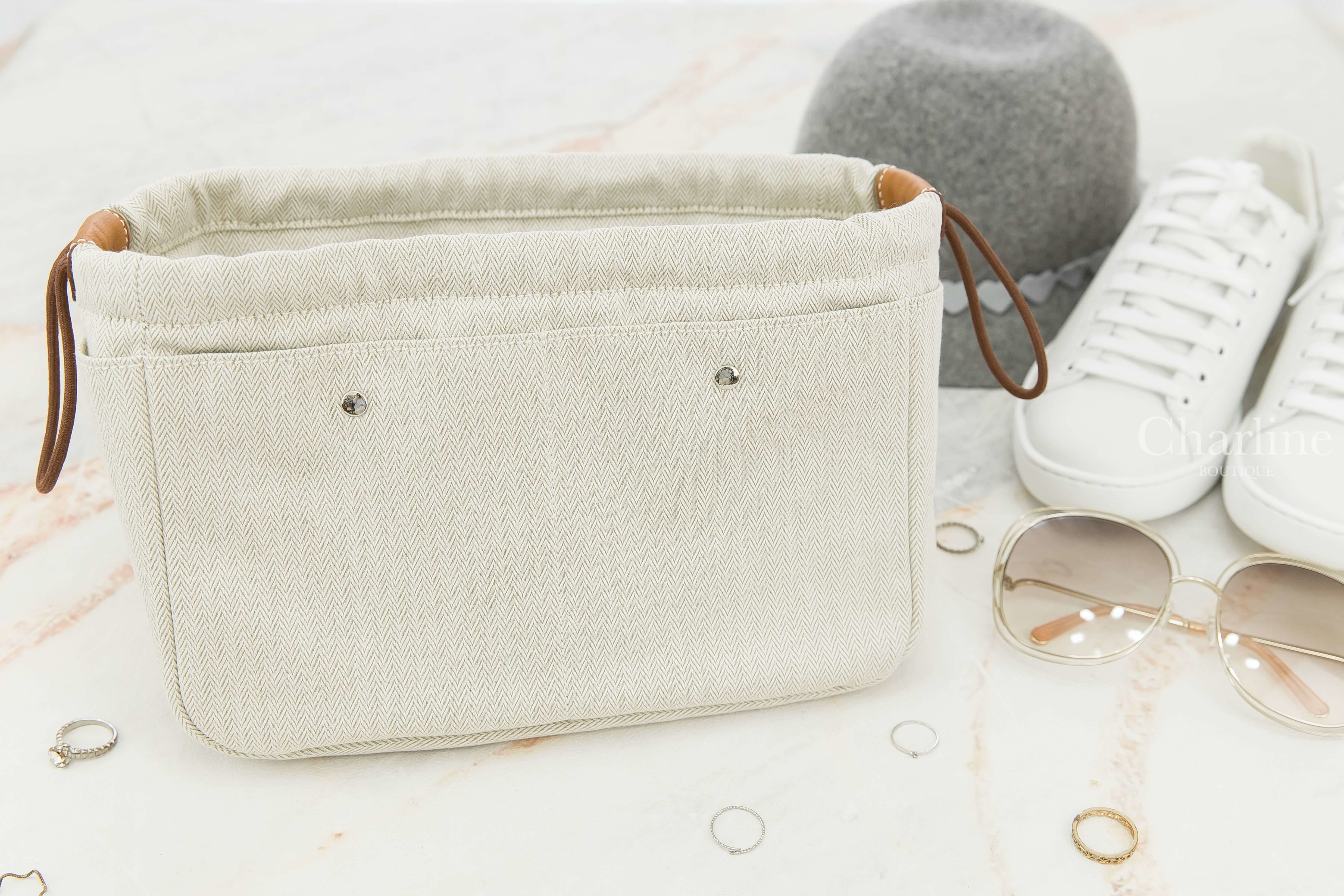 Hermès Fourbi 25 Pouch 自然色大型帆布拼棕色小牛皮內袋