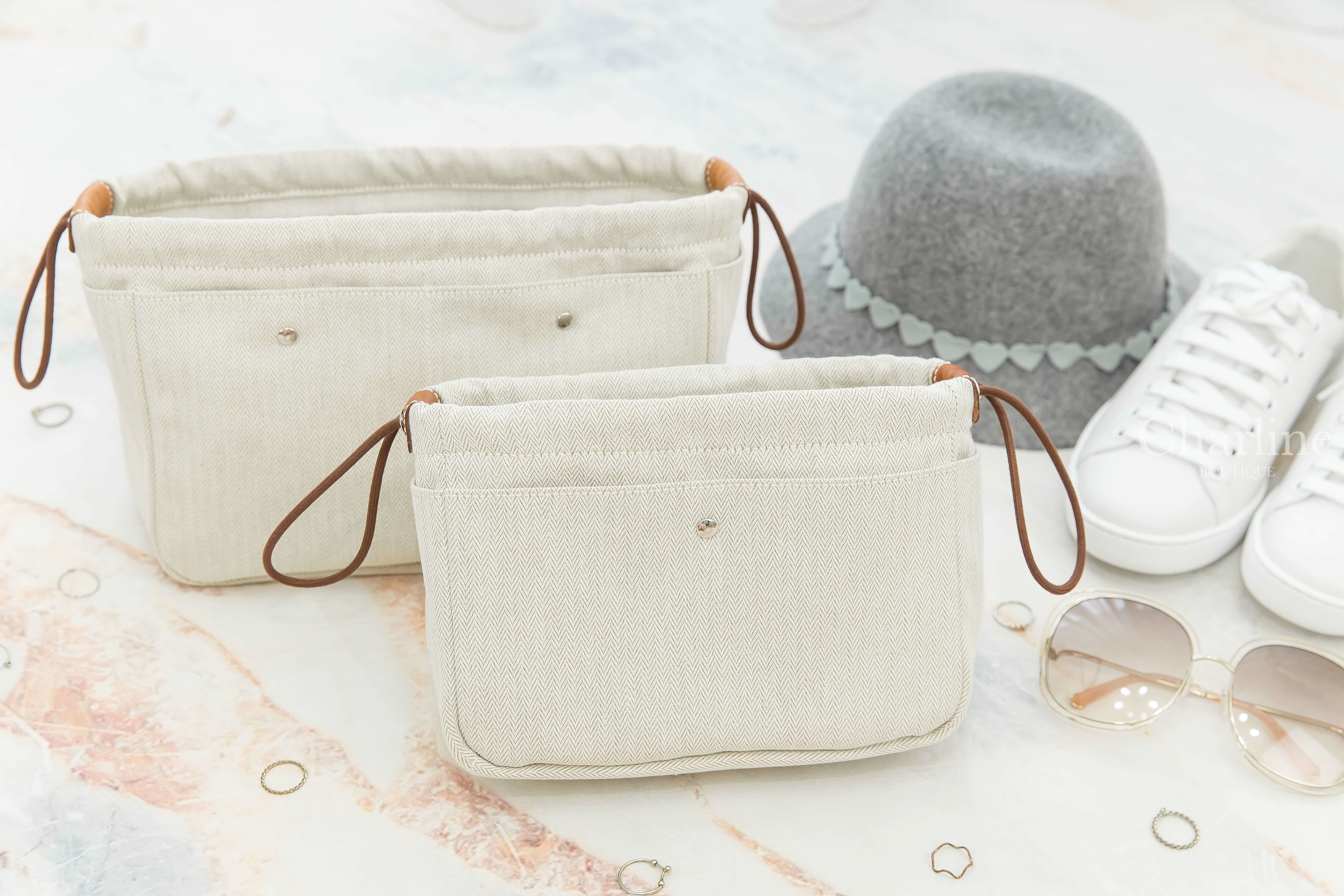 Hermès Fourbi 25 Pouch 自然色大型帆布拼棕色小牛皮內袋,Hermès Fourbi 20 Pouch 自然色小型帆布拼棕色小牛皮內袋-Charline Boutique 精品代購