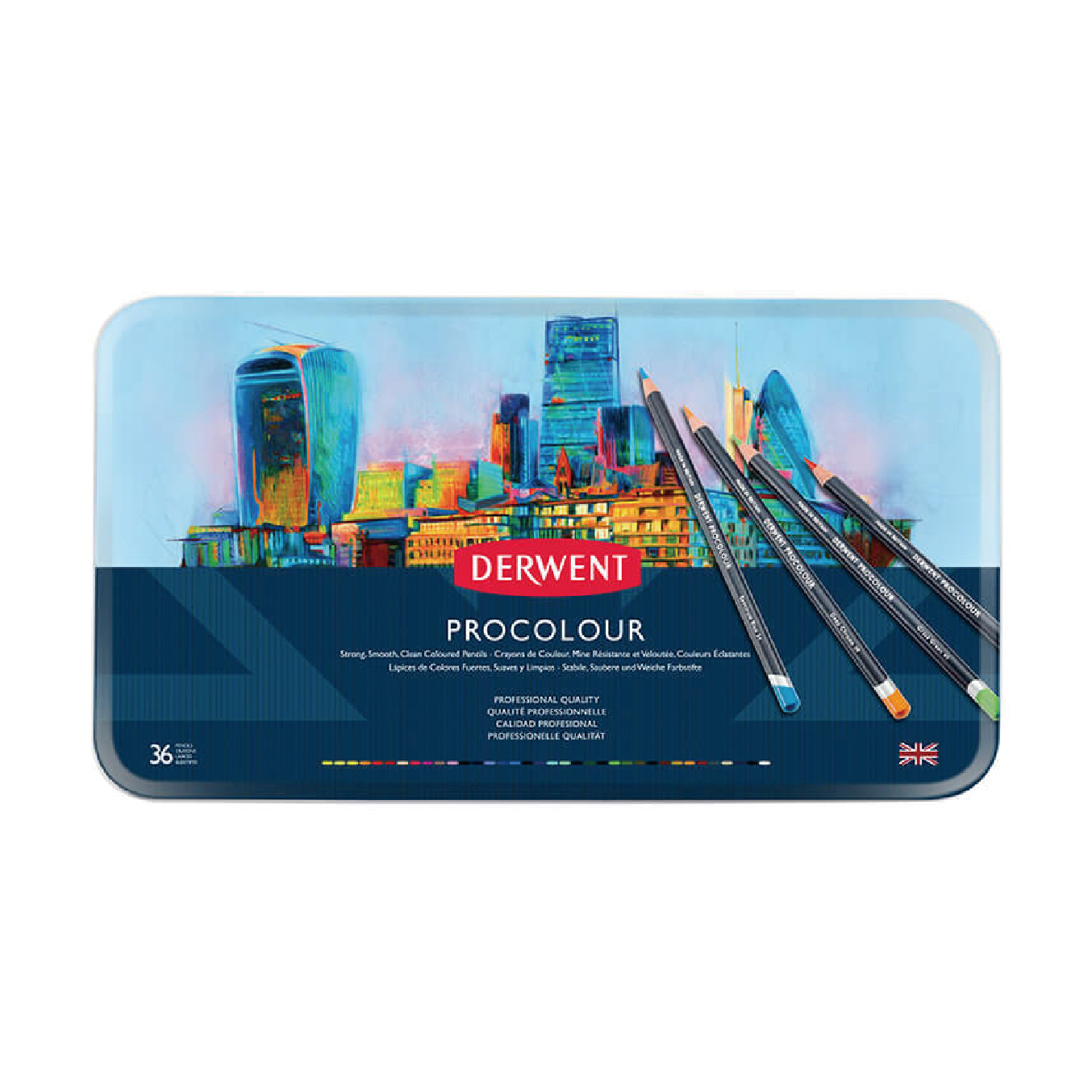 【DERWENT 德爾文】PROCOLOUR 油性色鉛36色-鐵盒裝 DW2302507