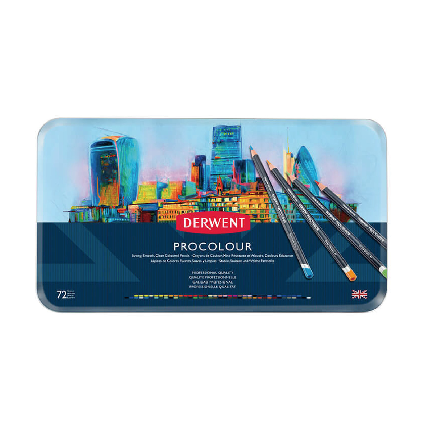 【DERWENT 德爾文】PROCOLOUR 油性色鉛72色-鐵盒裝 DW2302508
