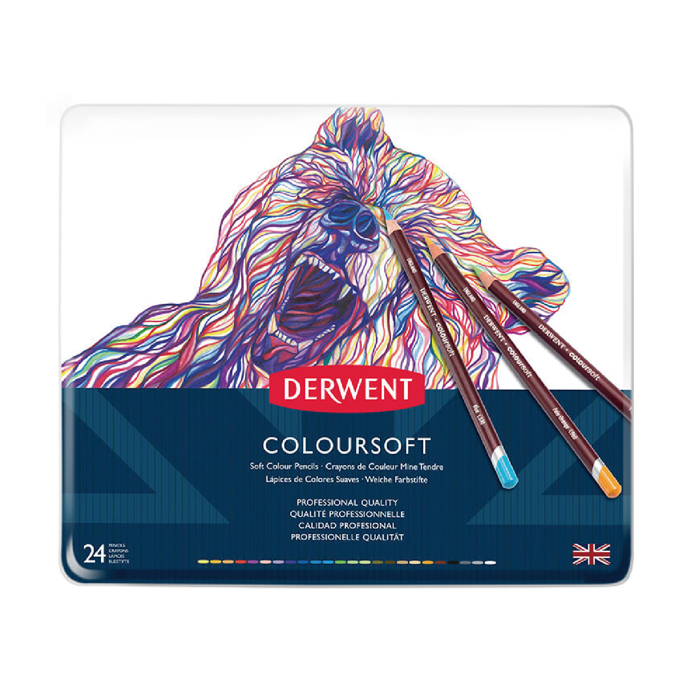 【DERWENT 德爾文】軟性色鉛24色-鐵盒裝 DW0701027