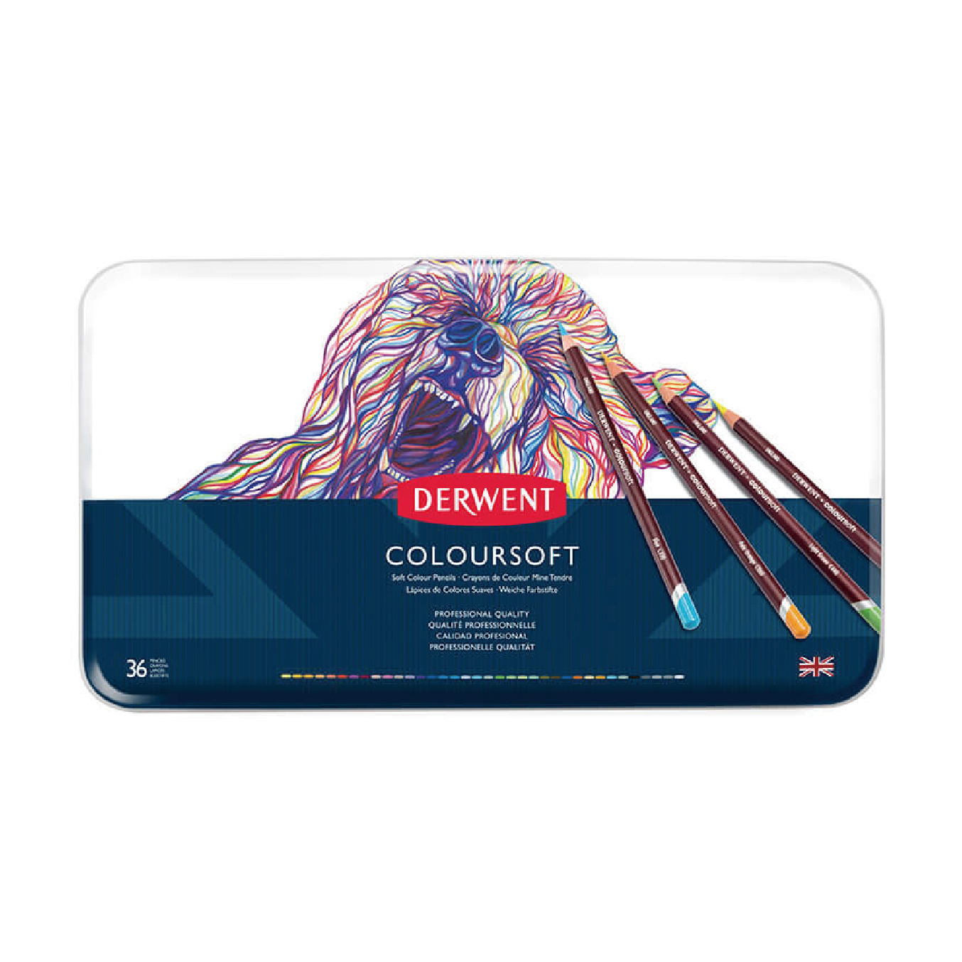 【DERWENT 德爾文】軟性色鉛36色-鐵盒裝 DW0701028