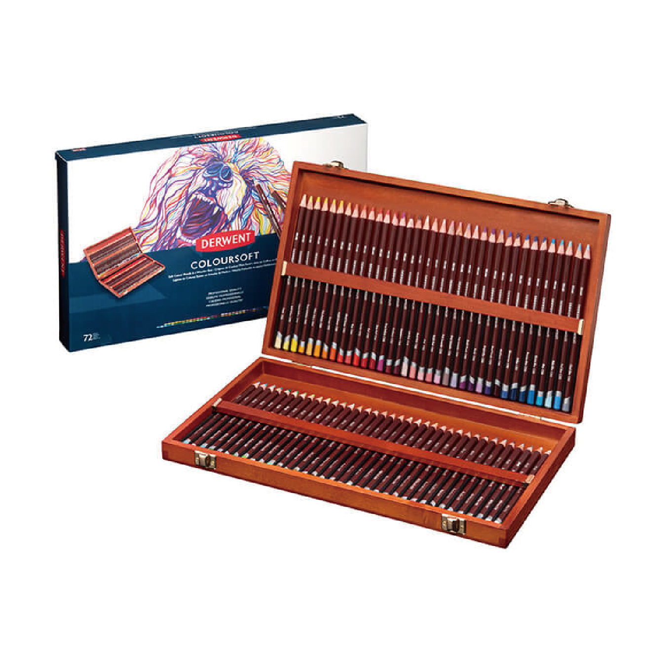 【DERWENT 德爾文】 軟性色鉛72色-木盒裝 DW0701031
