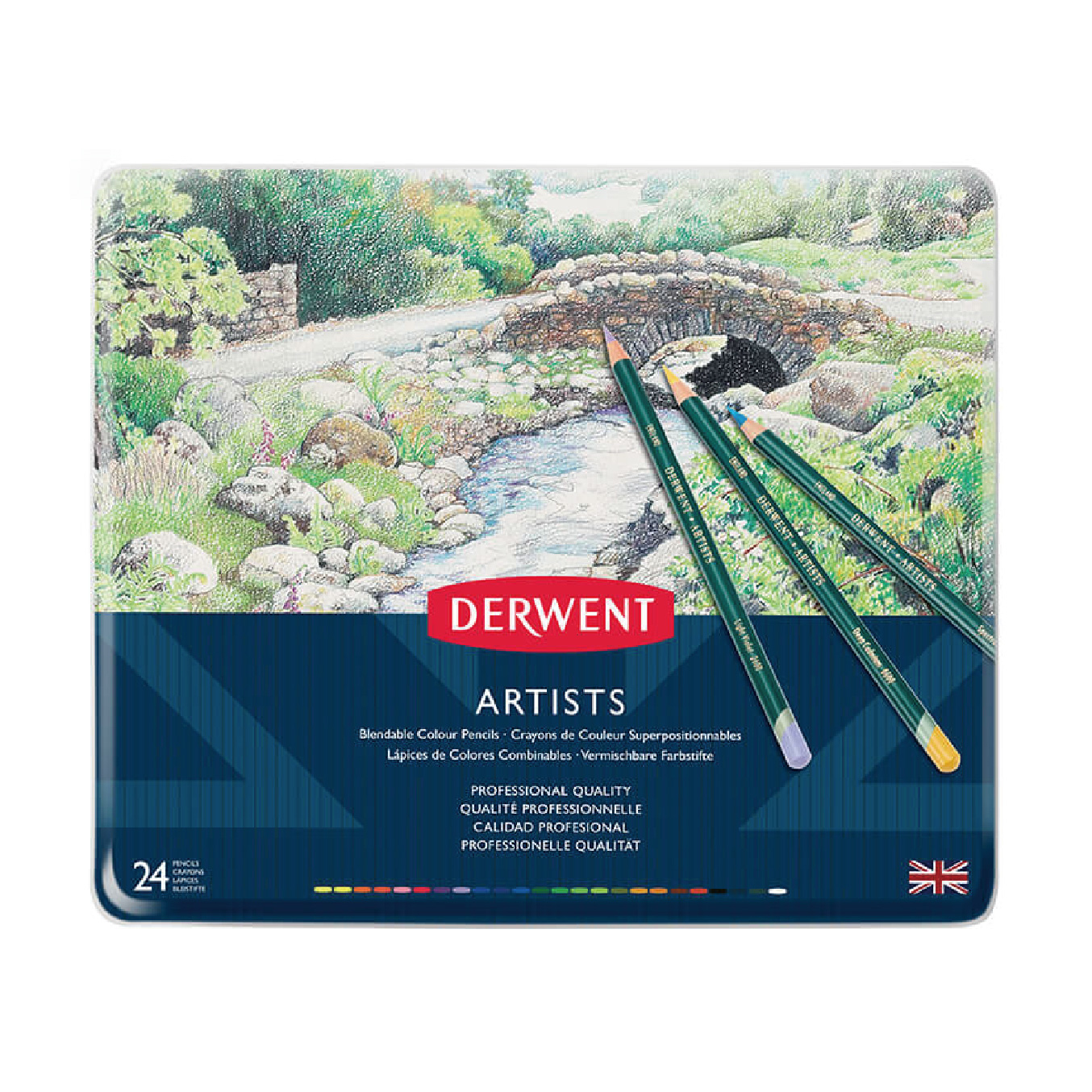 【DERWENT 德爾文】油性色鉛24色-鐵盒裝 DW32093