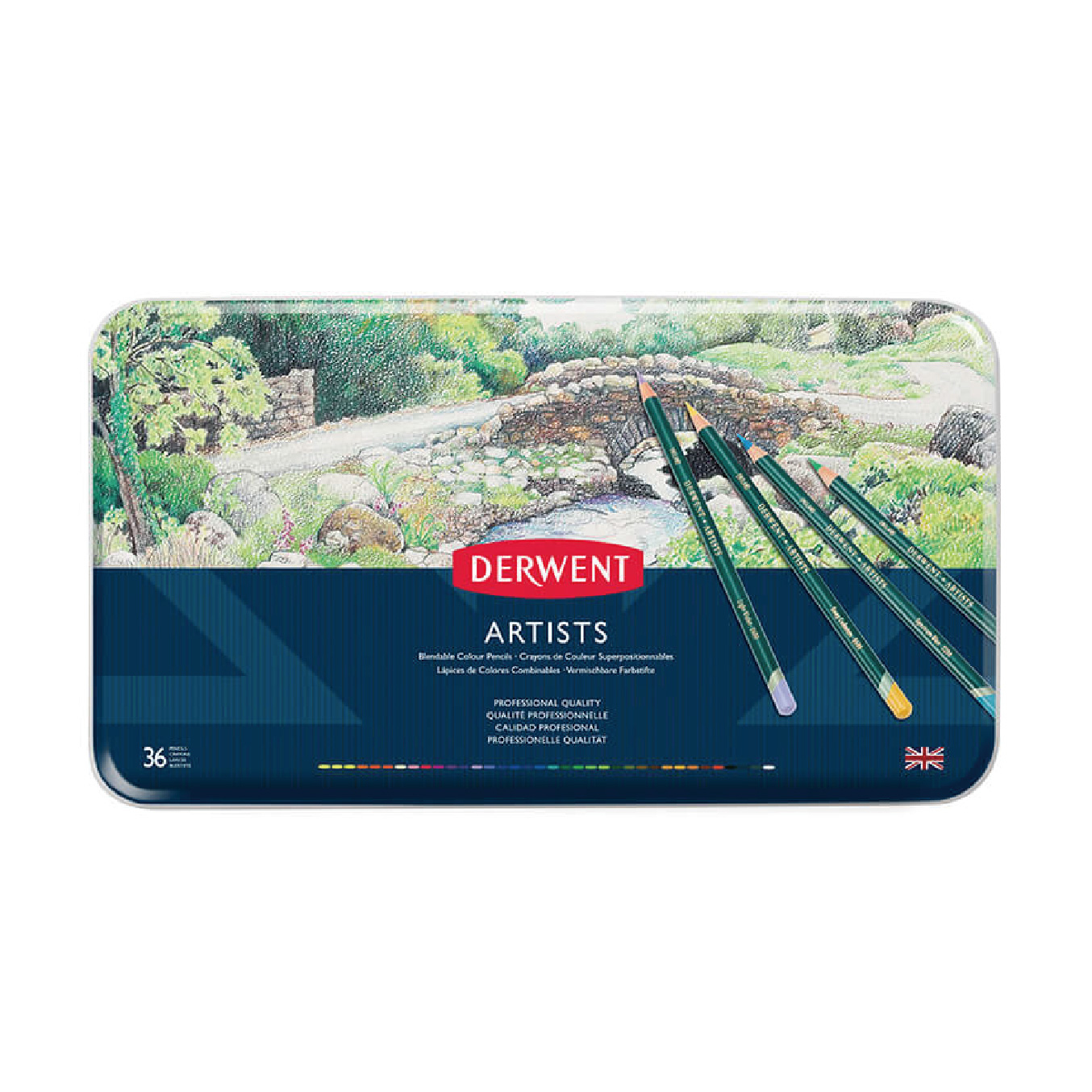 【DERWENT 德爾文】油性色鉛36色-鐵盒裝 DW32096