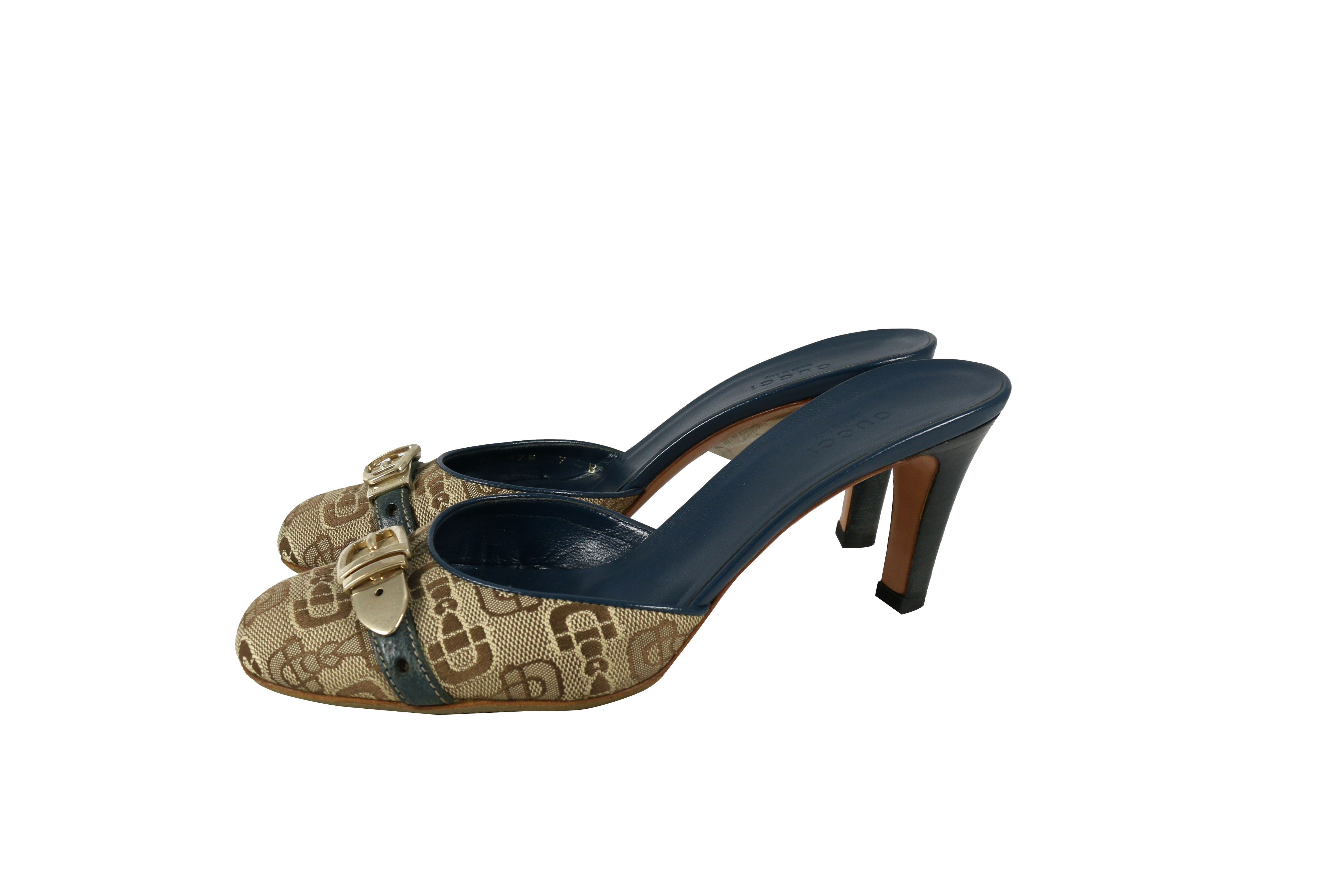 【GUCCI】馬銜Logo圓頭高跟鞋