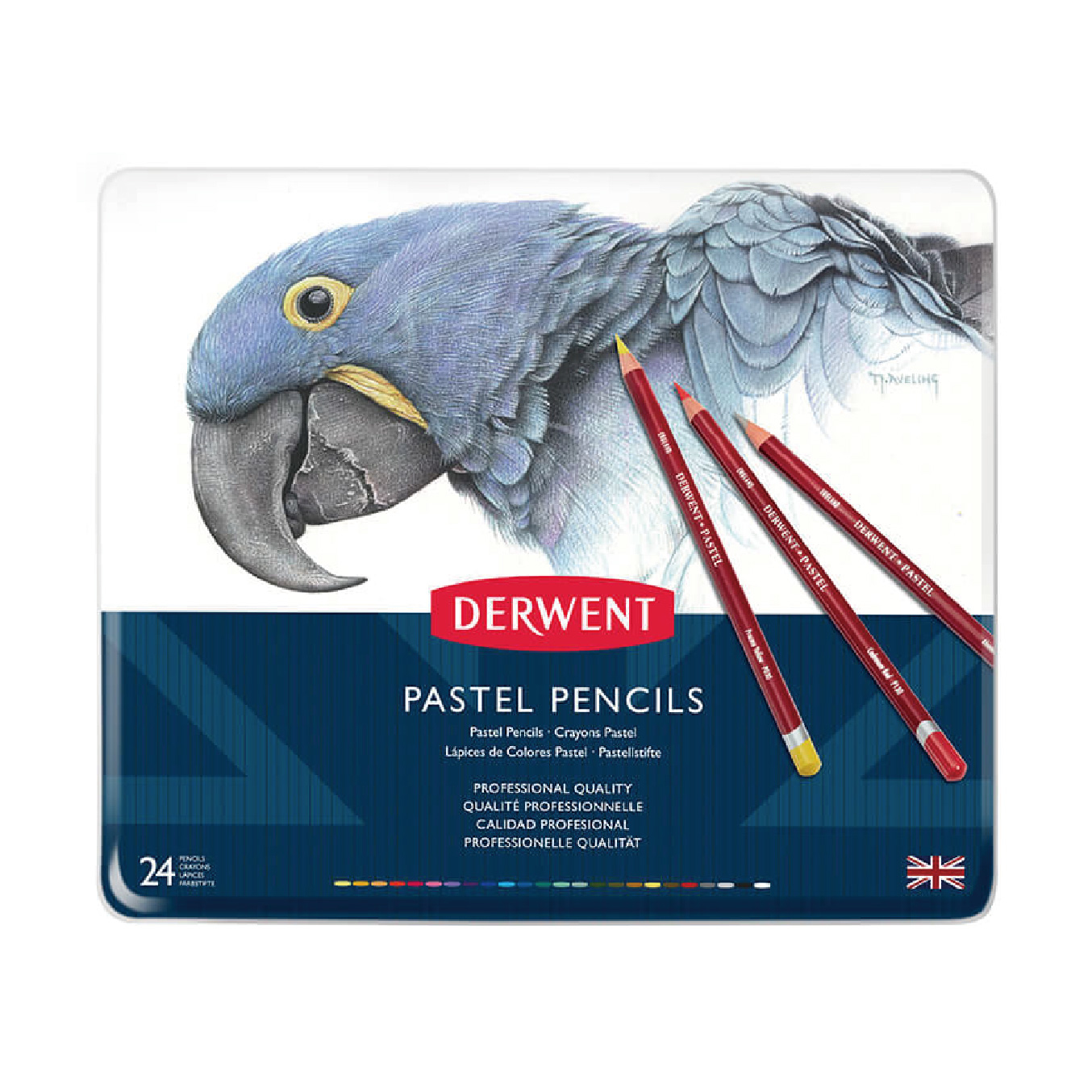 【DERWENT 德爾文】粉彩色鉛24色-鐵盒裝 DW32992