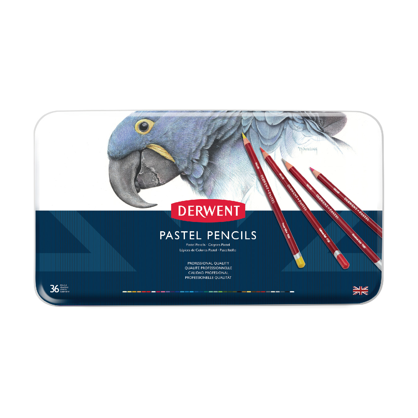 【DERWENT 德爾文】粉彩色鉛36色-鐵盒裝 DW0700307