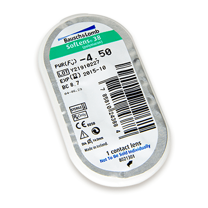 Bausch&Lomb Soflens 38 1 Month Clear Contact lens 6pcs/Box (-1.00 to -9.00)