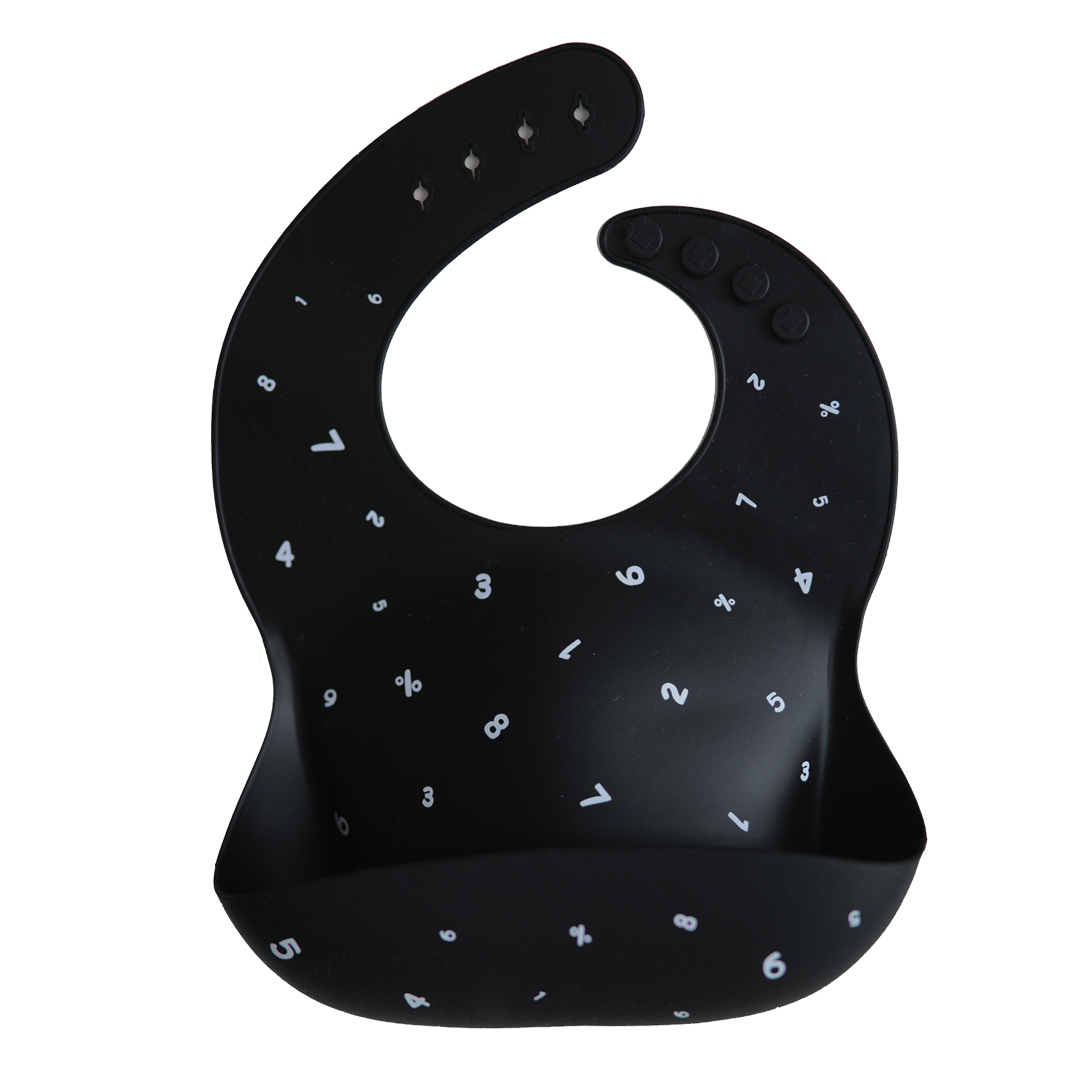 MUSHIE - 立體矽膠圍兜（Numbers Black）