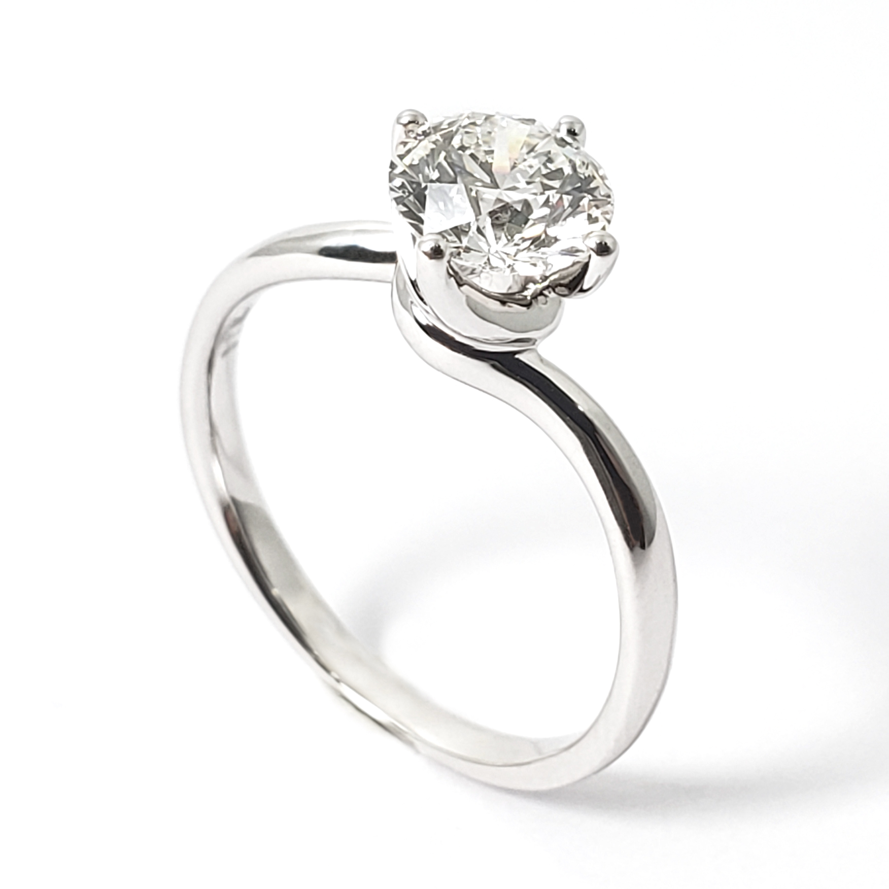 18k 白金四爪戒指托 (RS03H4028)