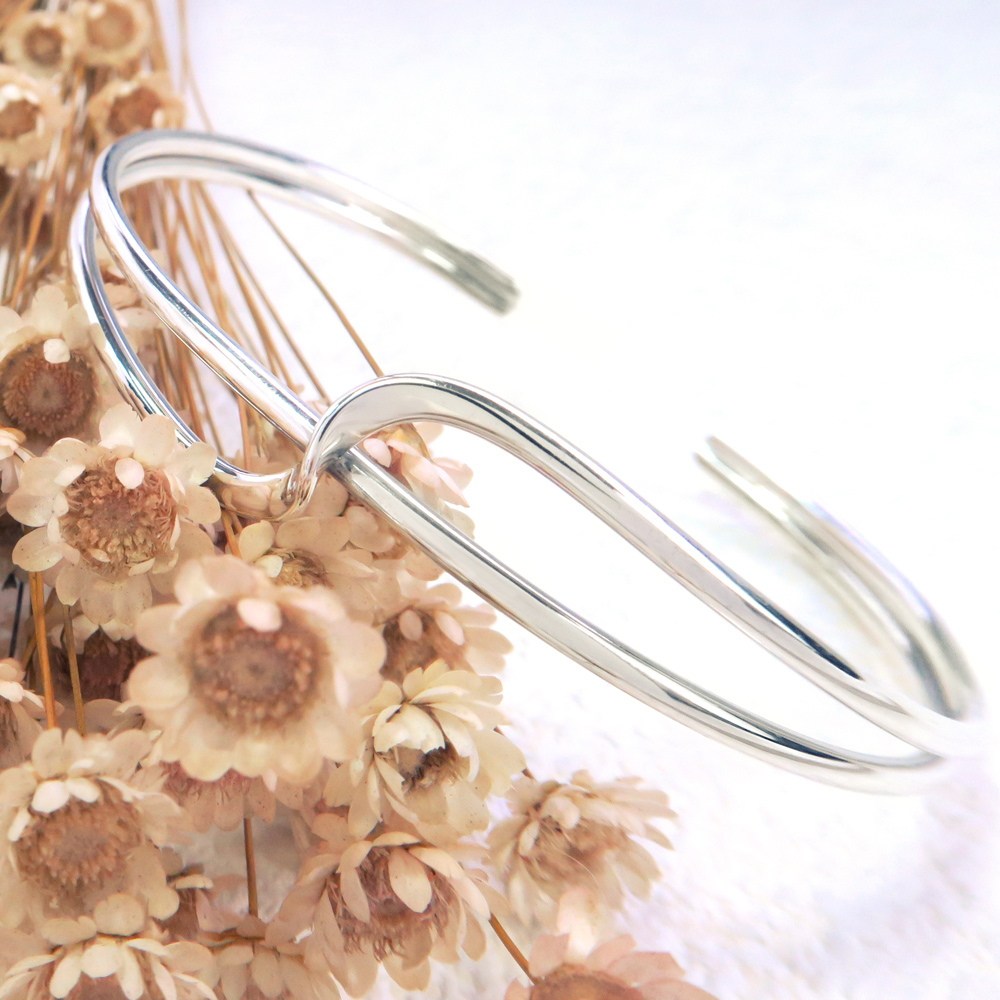 文藝樂章 925純銀C型手環 開口活圍手環