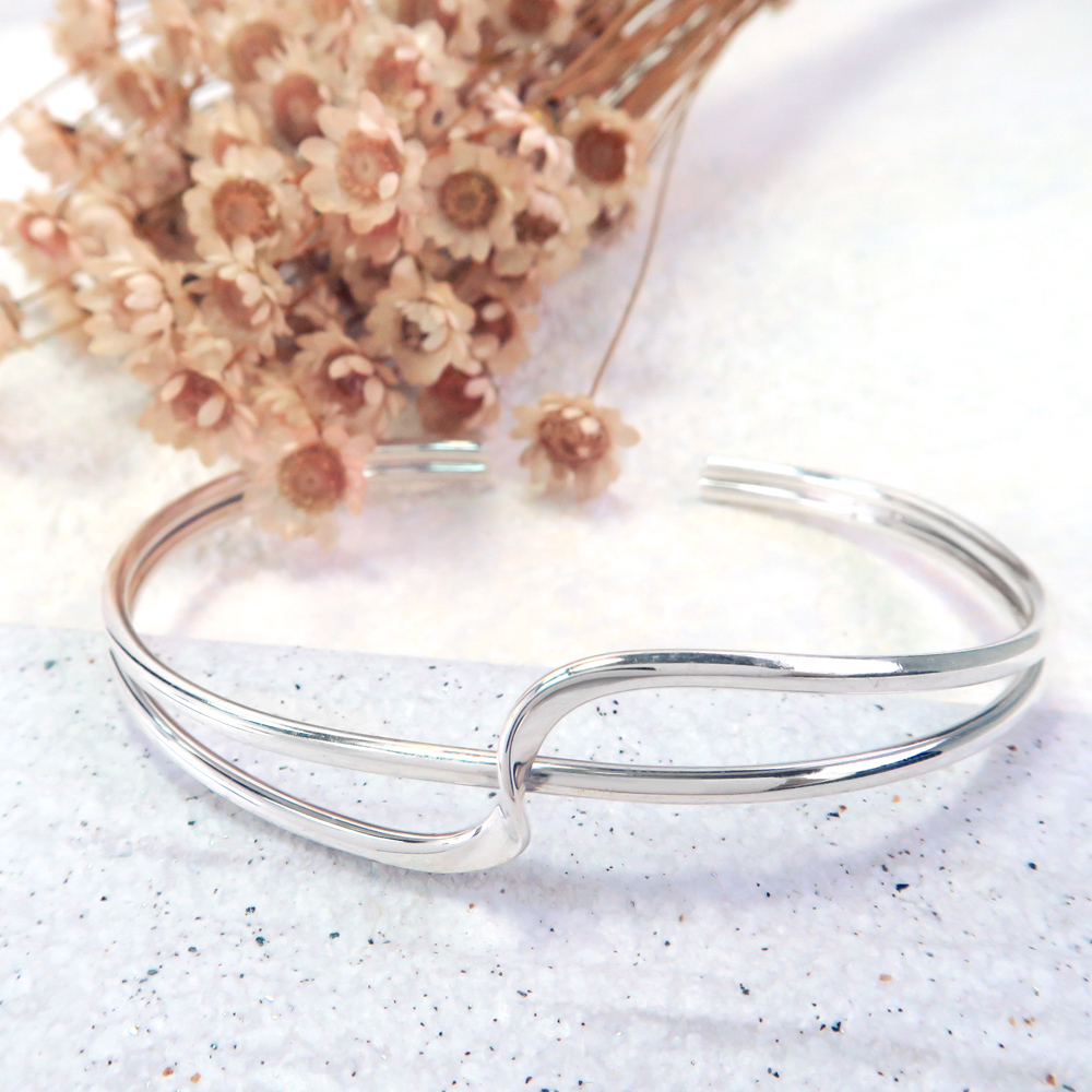 文藝樂章 925純銀C型手環 開口活圍手環