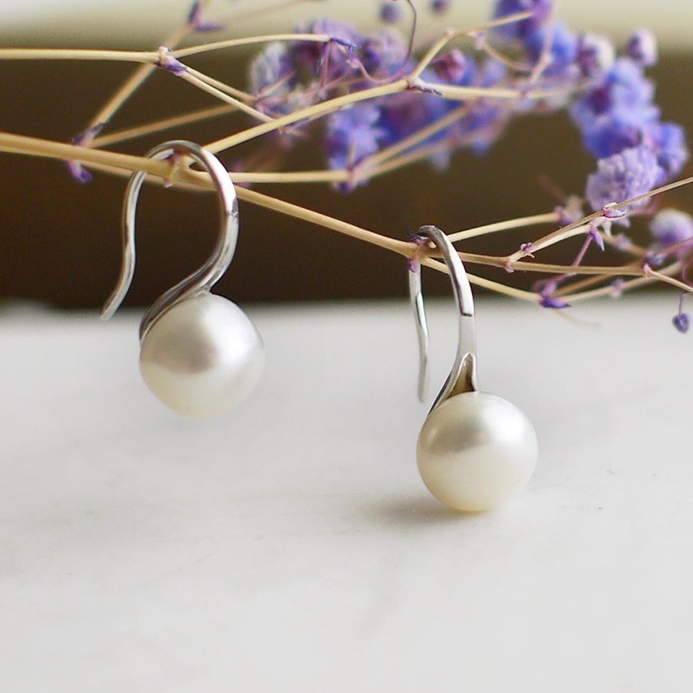 珍珠湯匙純銀耳環(淡水珍珠)/SE894N