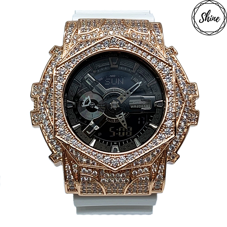 玫瑰金色 改裝手錶 GA-110GW-7A - 玫瑰