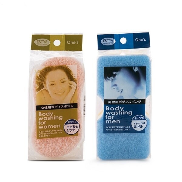 *正品*日本【 沐浴海綿-女士-男士專用】雙面設計, 起泡豐盈, 觸感很柔軟