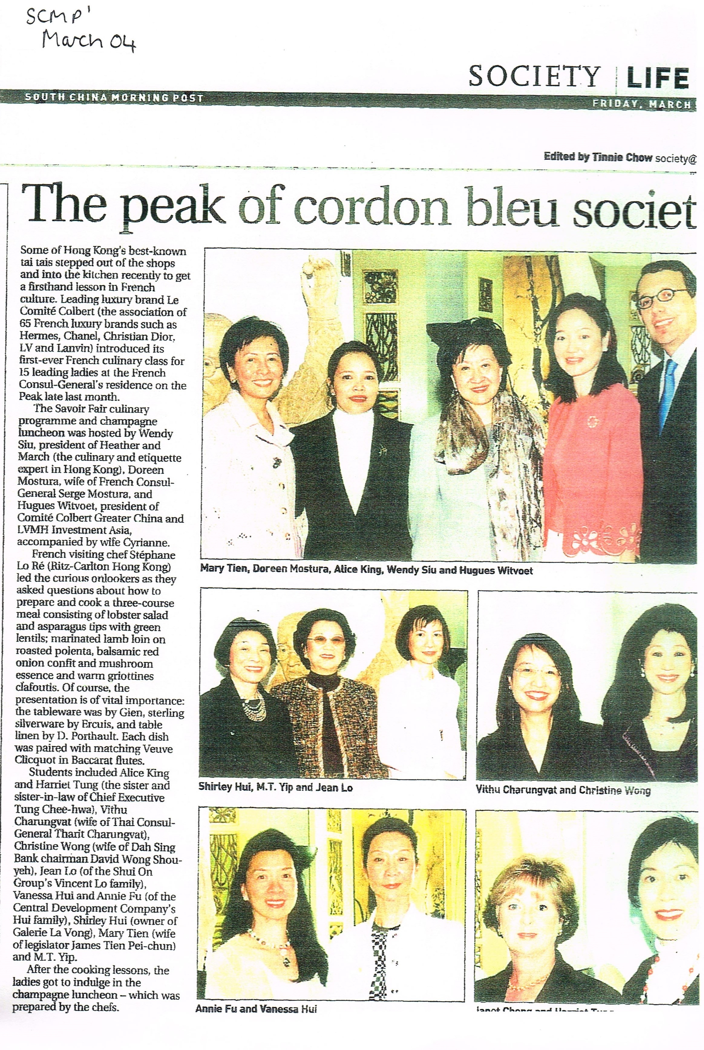 THE PEAK OF CORDON BLEU SOCIETY