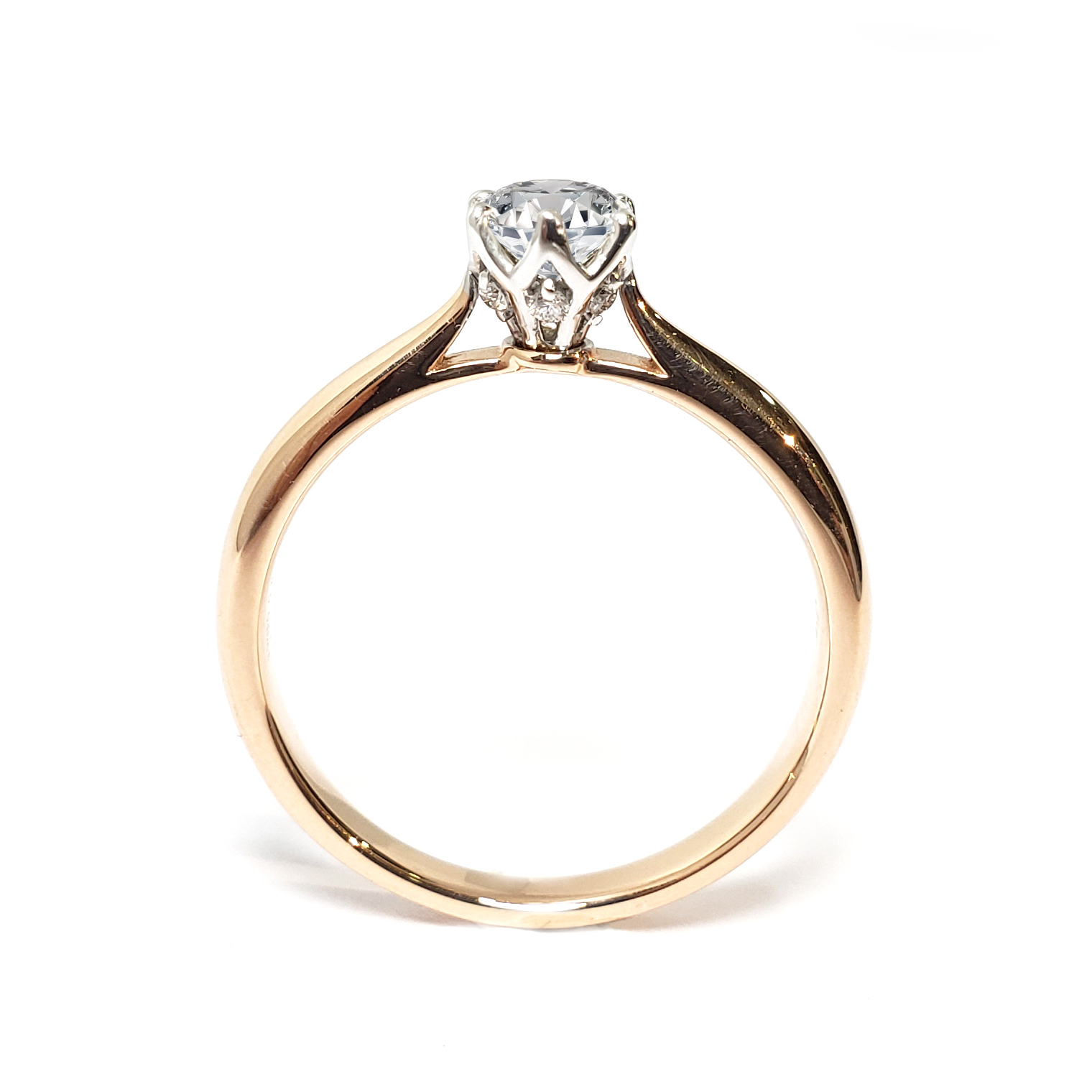 18K白金/玫瑰金天然鑽石戒指托