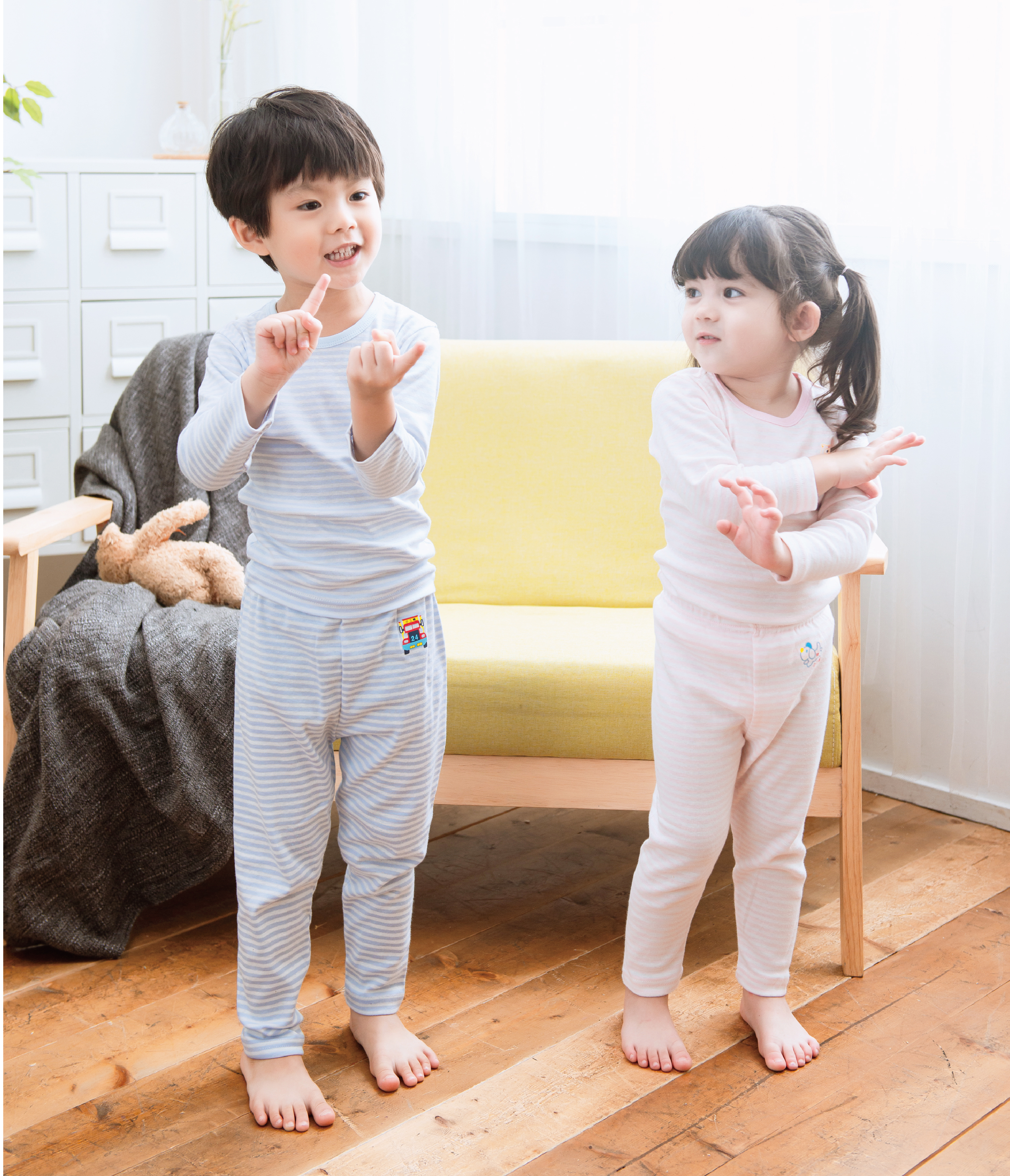 小三福 三福 100%純棉兒童羅紋小長褲