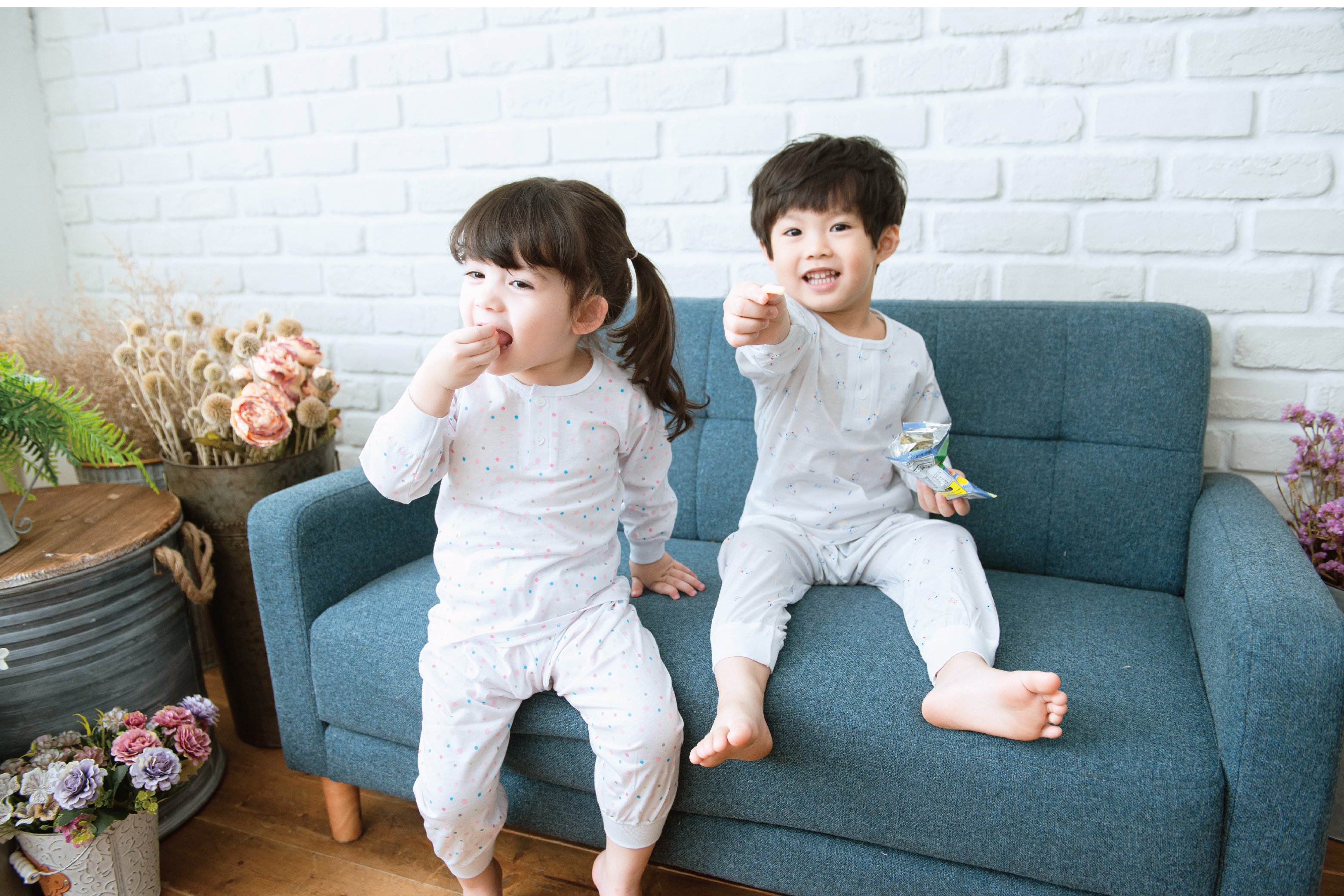 小三福 三福 100%純棉兒童單面半開長袖套裝