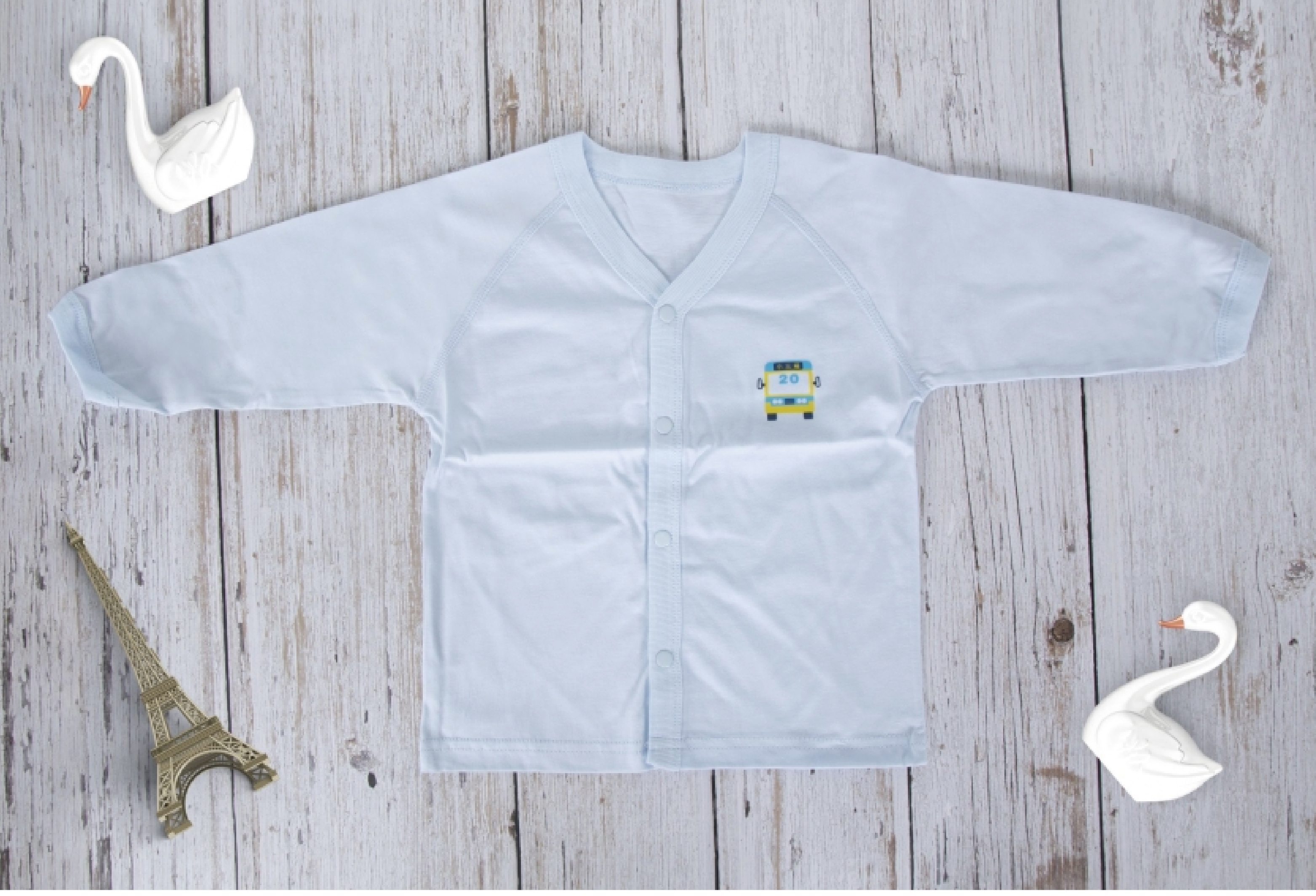 小三福 三福 單面全開小長袖V領