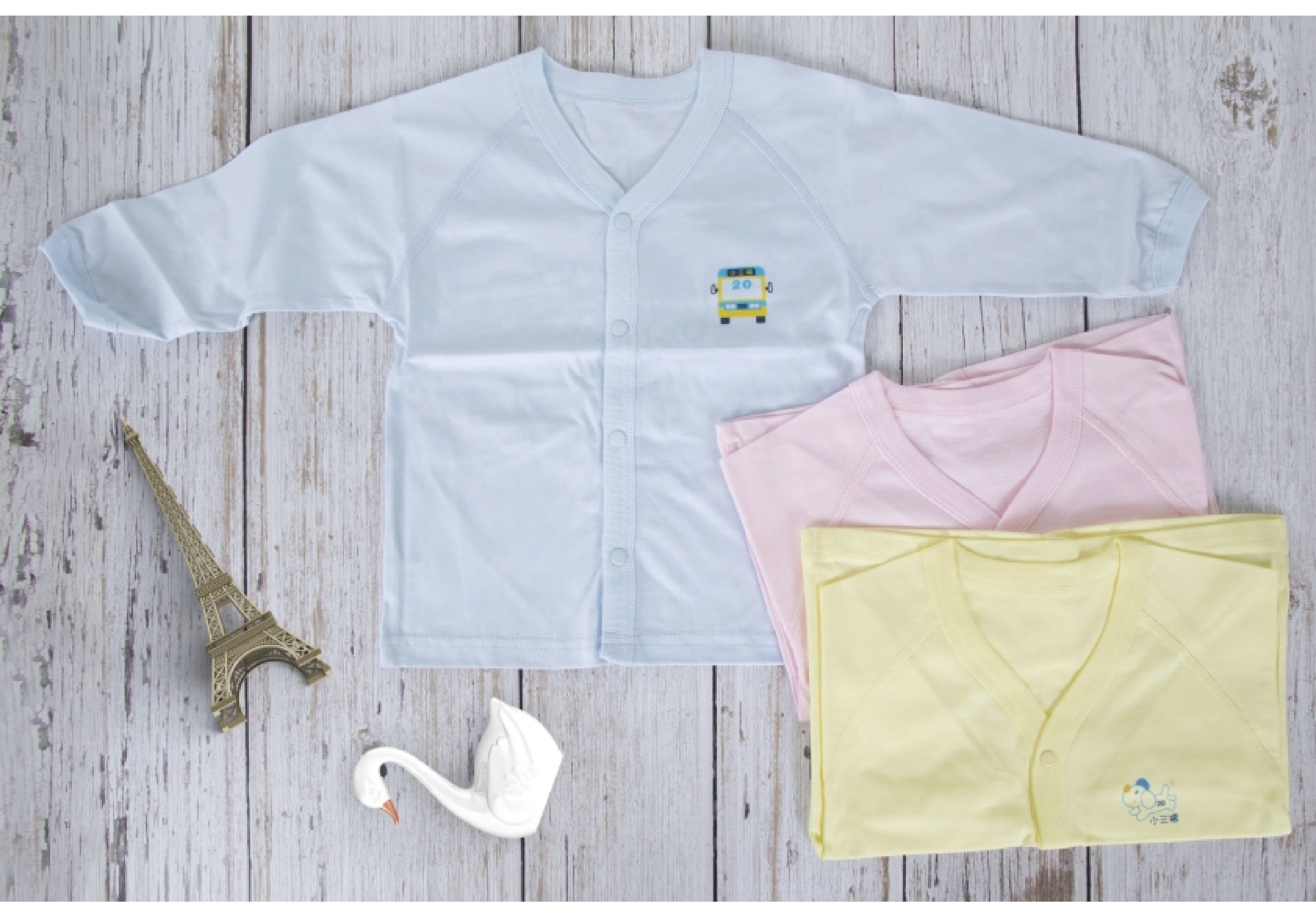 小三福 三福 單面全開小長袖V領